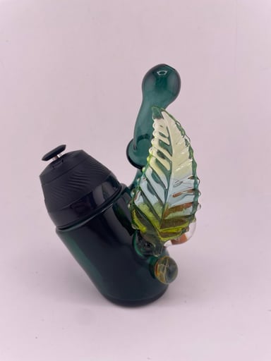 Preview pic of Brando Glass Proxy V1 / V2 Glass - Teal w/ Leaf & Mushroom Attachments