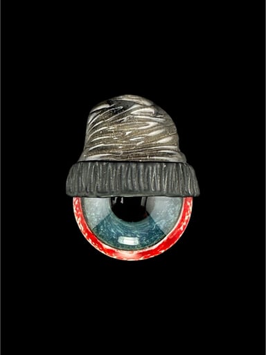 Preview pic of Brand New Junkie Glass Regular Size Eyeball With Gray Beanie Pendant