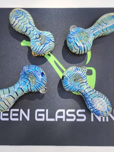 Preview pic of Fuming Raked Blue Marble Dry Hand Spoon