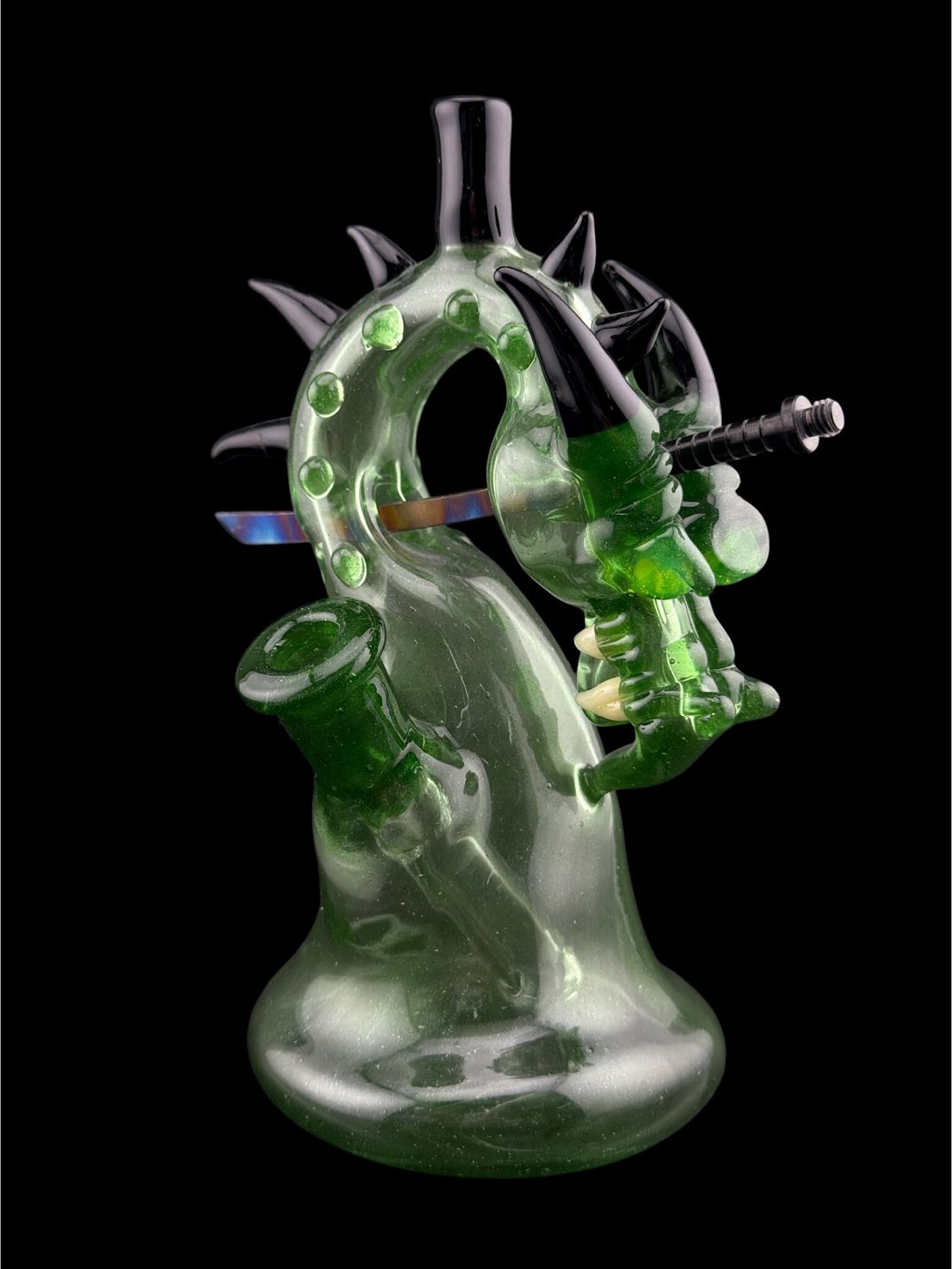 Preview pic of Brand New Tony Kazy Small Dragon With Metal Sword Green