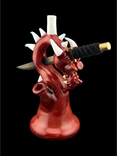 Preview pic of Brand New Tony Kazy Medium Dragon With Metal Sword Red
