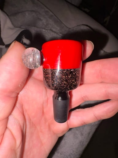 Preview pic of ‼️ 14/1 Red Elvis / Dichro black fritted Bowl Slide‼️