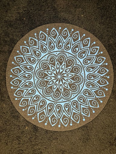 Preview pic of 12” Moodmat (Blue cornflower design)