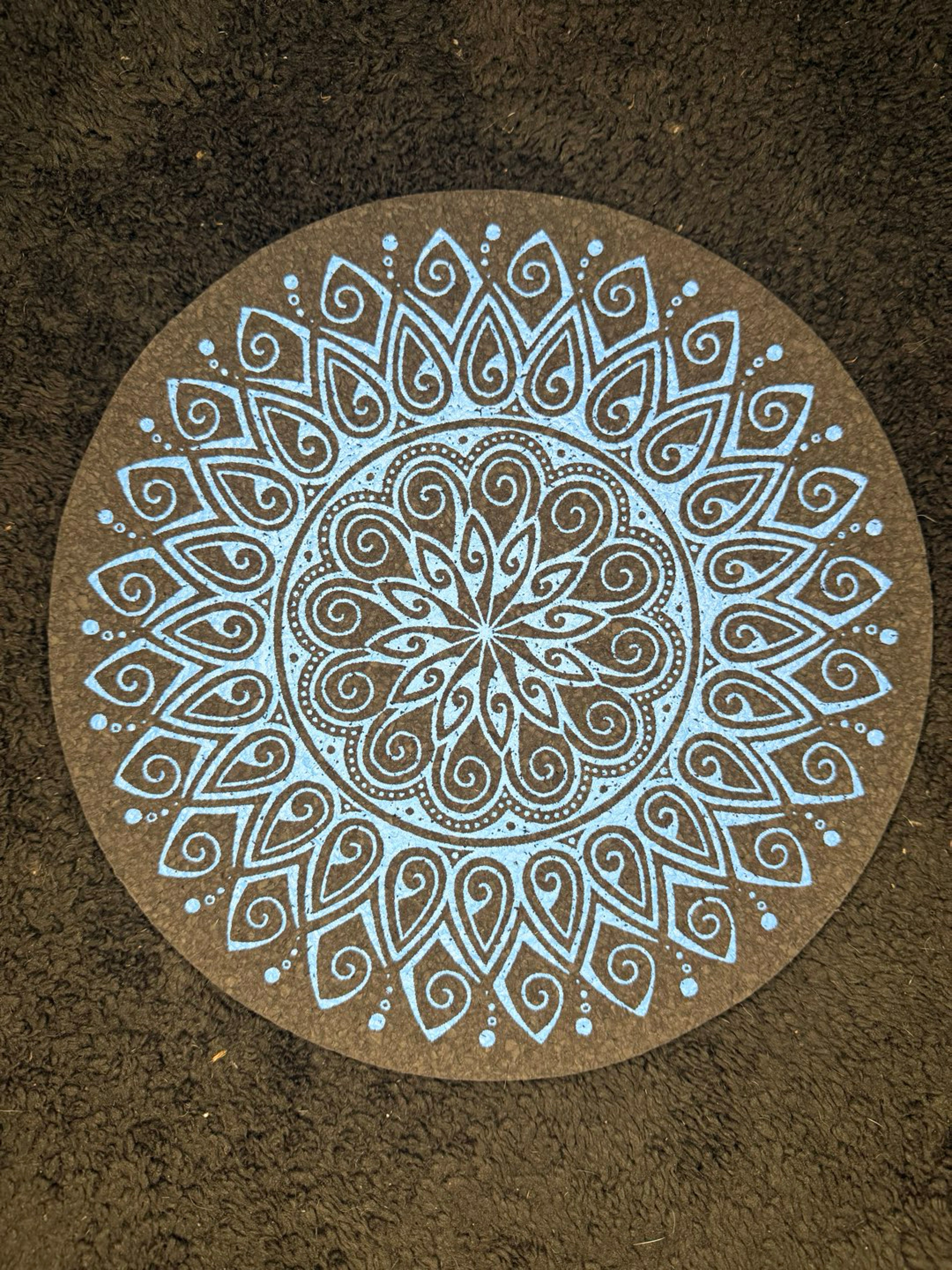 Preview pic of 12” Moodmat (Blue cornflower design)