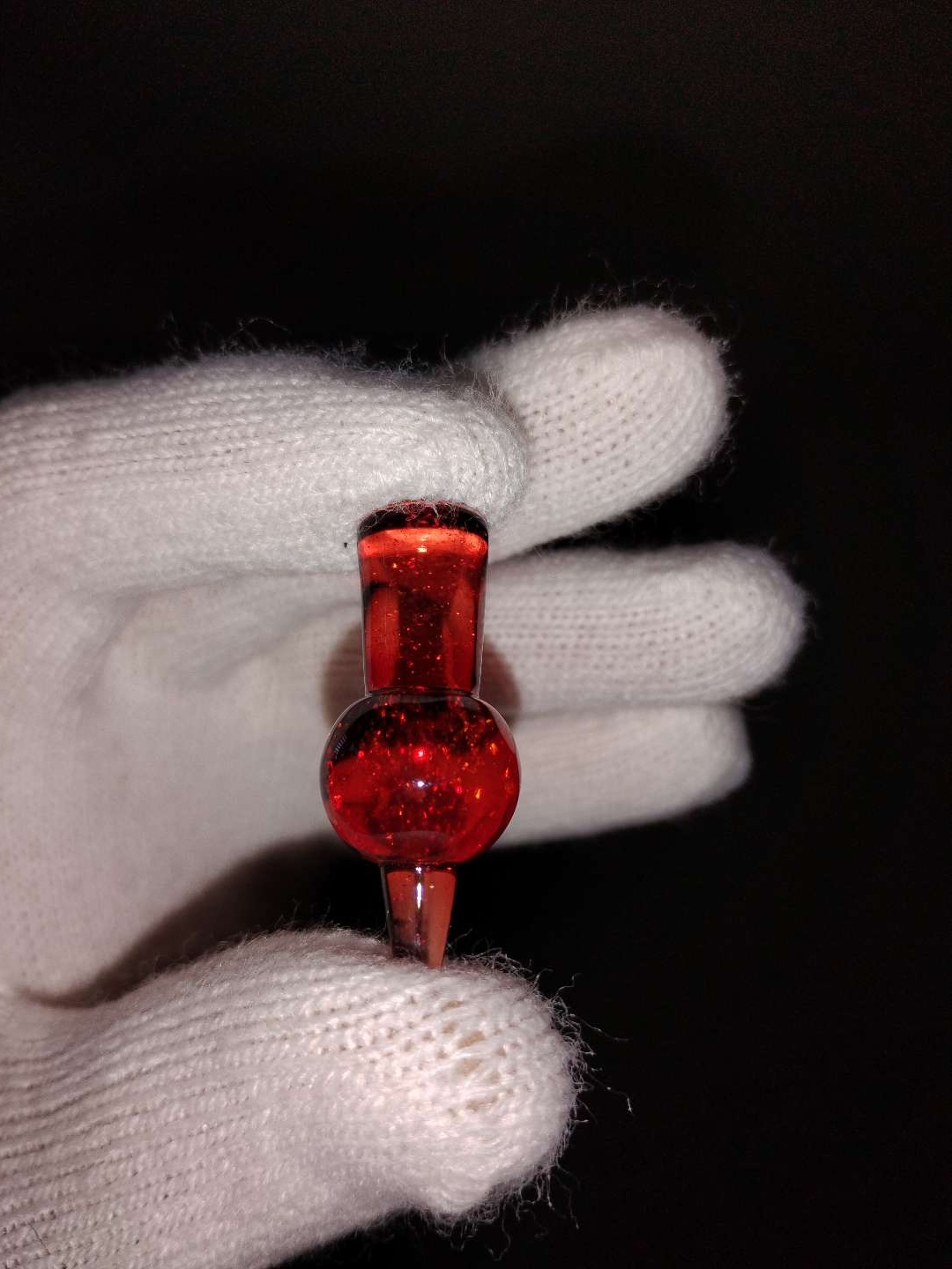 ( 2025 rare solo 1/1 Tacodabs ) puffco carb cap Red Elvis with crushed opal image 0