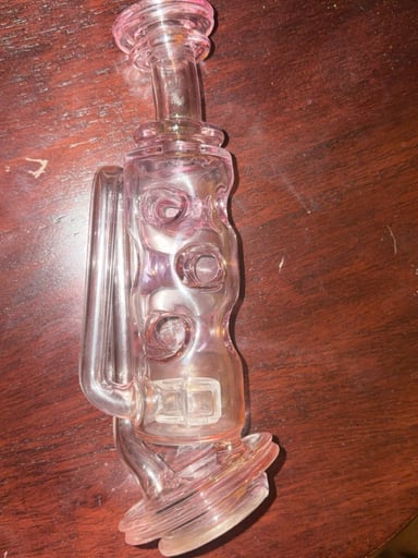 Preview pic of Slate glass purple fumed fab tower puffco glass