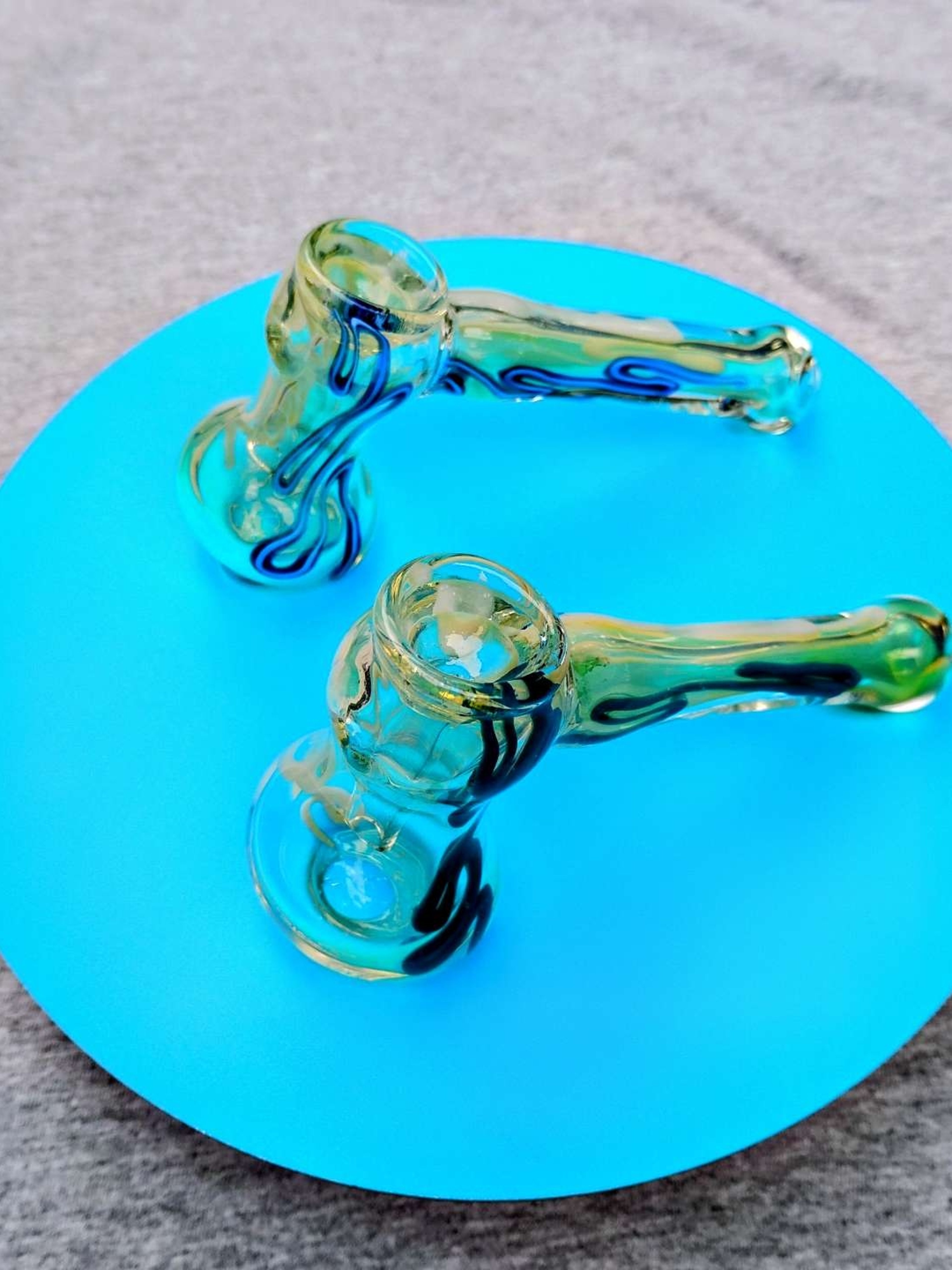 Preview pic of 2 x Blue & White Linework Bubblers Set