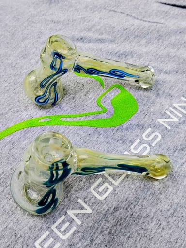 Preview pic of 2 x Blue & White Linework Bubblers Set
