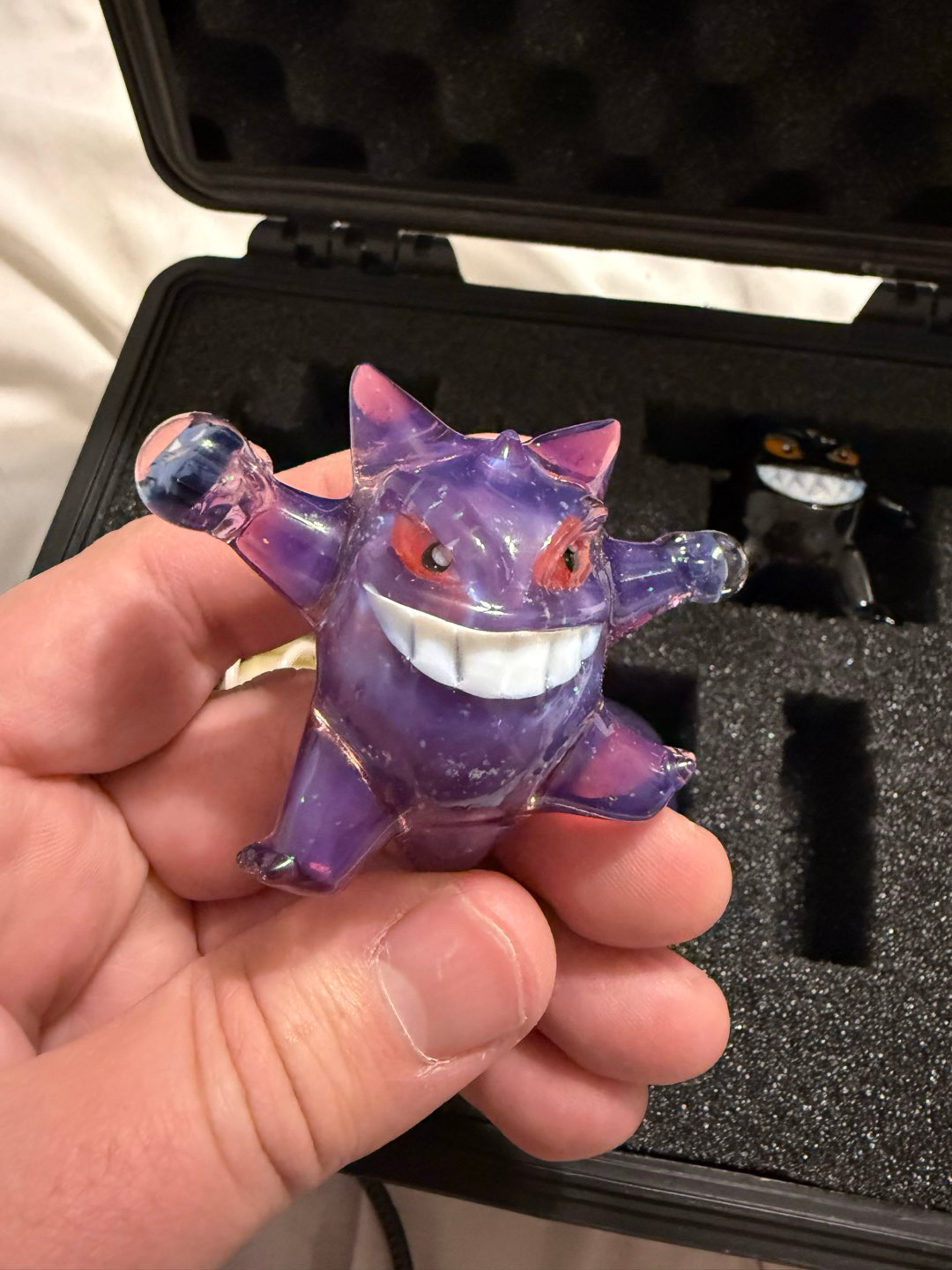 Preview pic of Saiyan Glass Crushed Opal Gengar Haunter and Gastly Uv Pendant