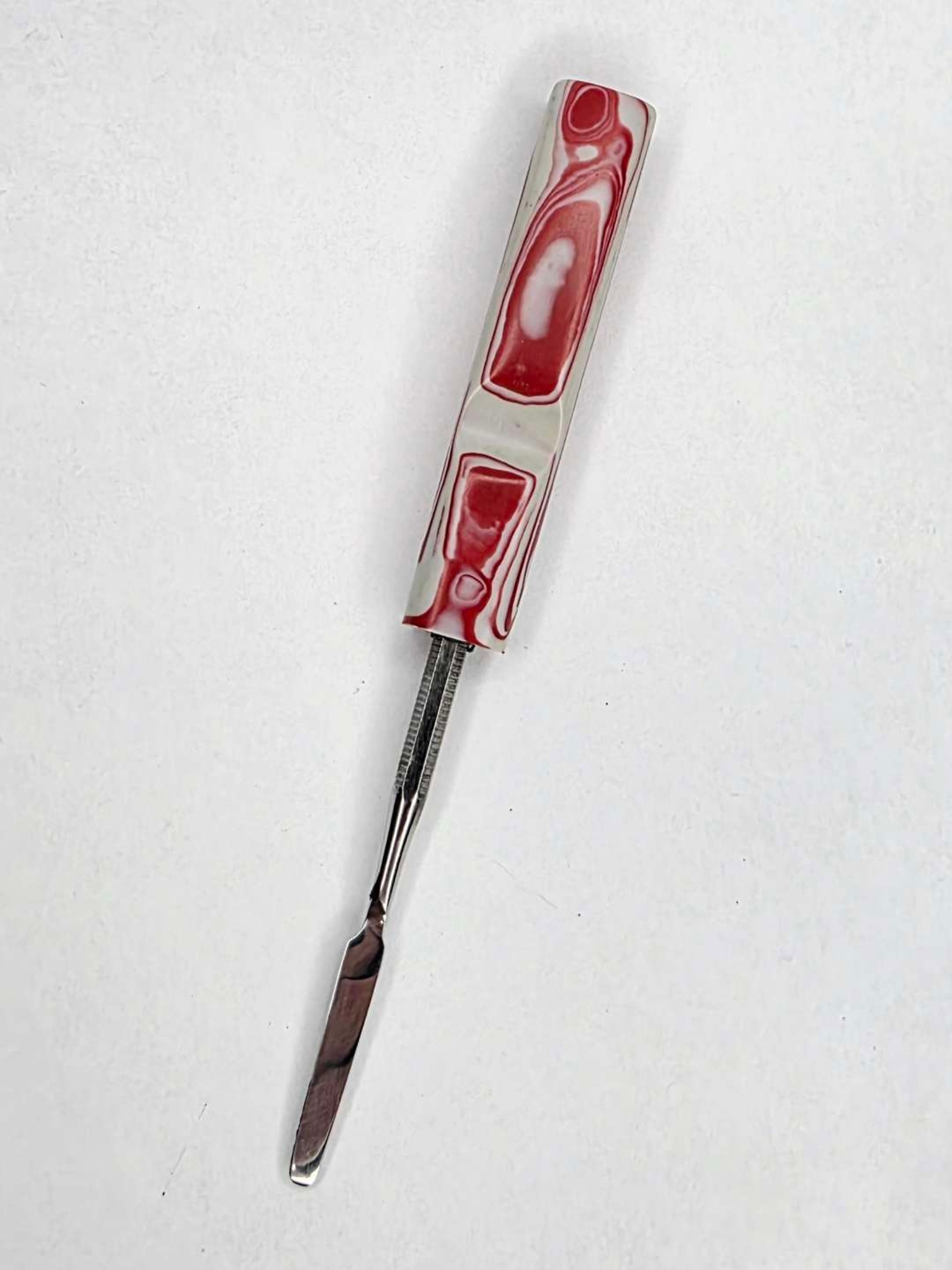 Preview pic of Handmade Recycled HDPE Dab Tool | Stainless Steel Flat Blade | One-of-a-Kind by The Mellow Box