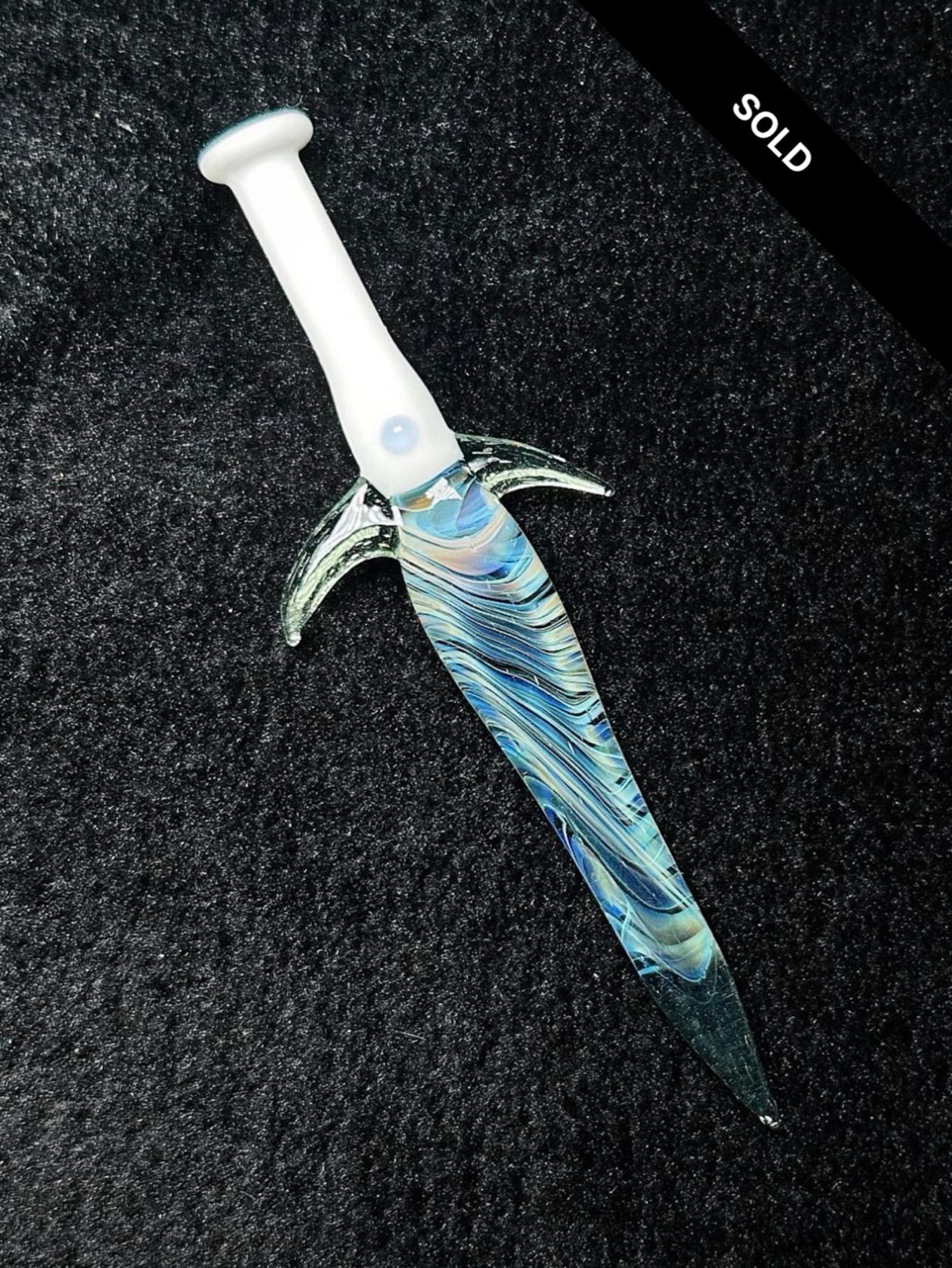 Preview pic of Marvinsglass024 White Satin / Ghost Excalibur Dab Tool
