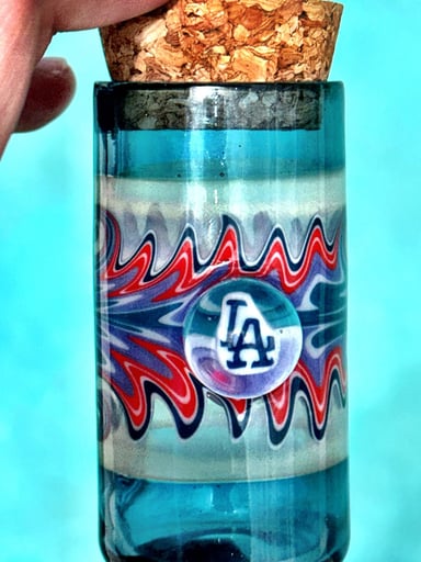 Preview pic of Keys Glass Dodgers Corked Top Jar