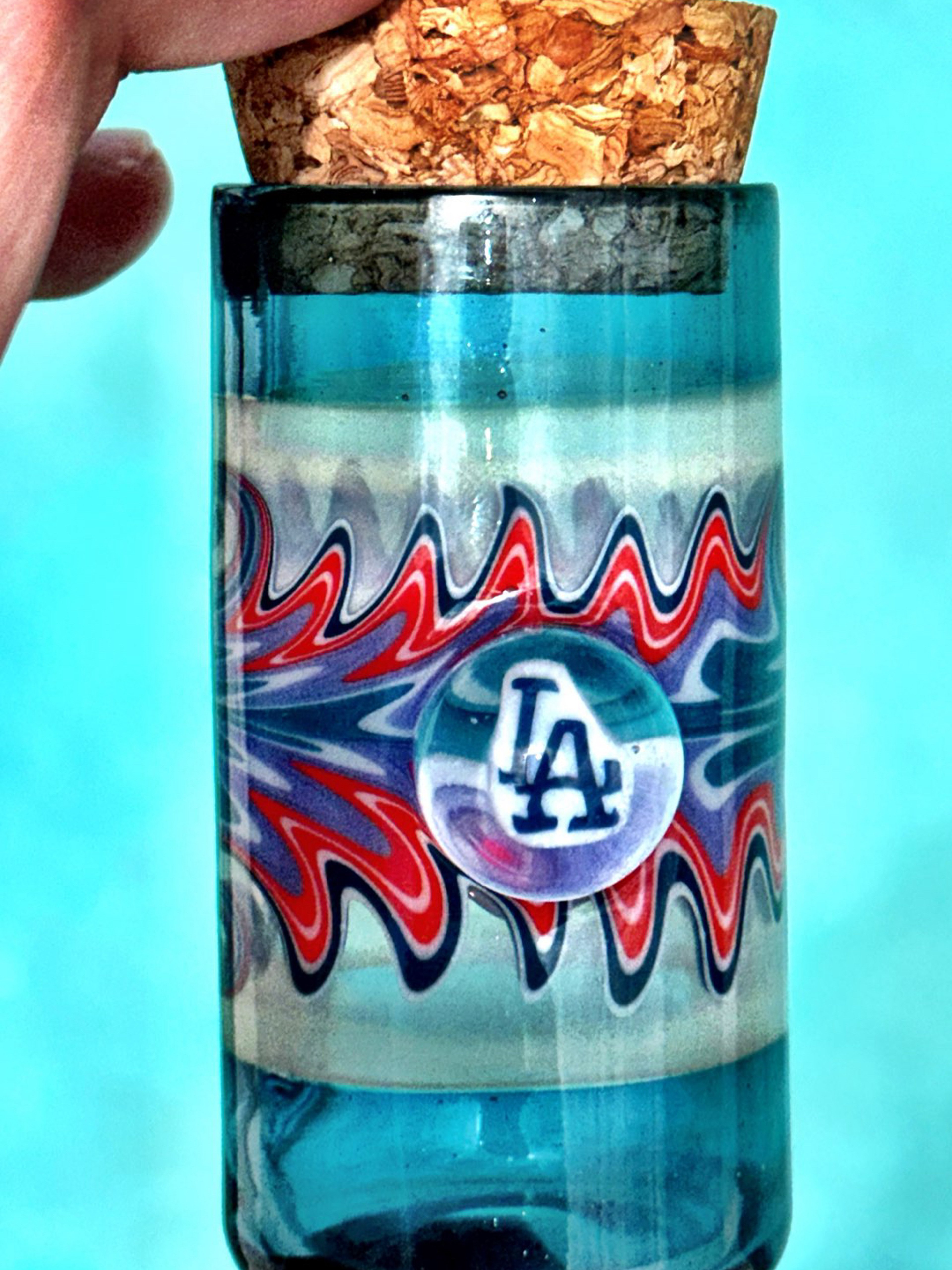 Preview pic of Keys Glass Dodgers Corked Top Jar