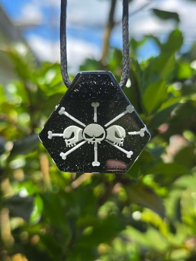 Preview pic of Seconds Blackbeard One Piece Jolly Roger Glow Pendant