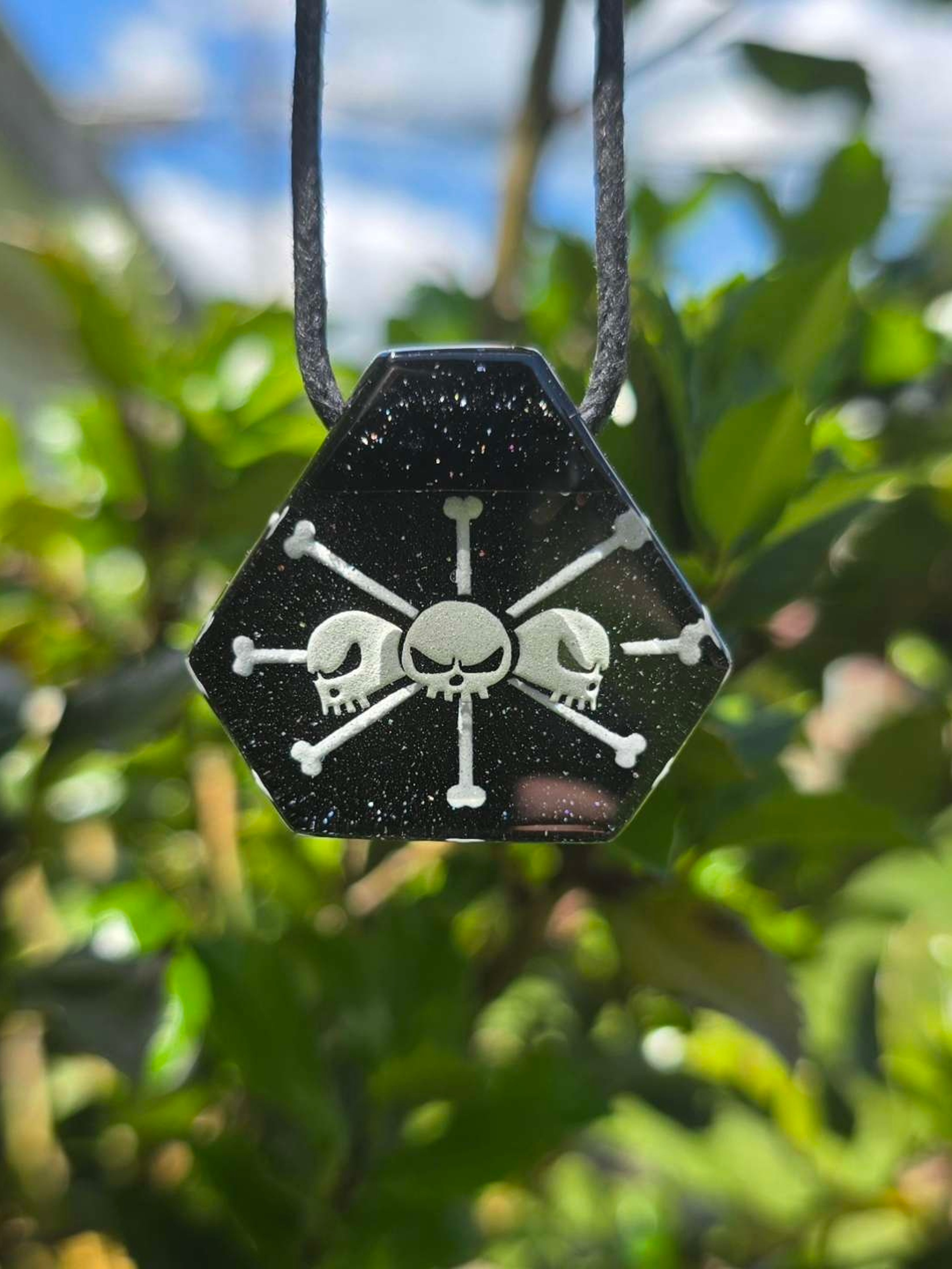 Preview pic of Seconds Blackbeard One Piece Jolly Roger Glow Pendant