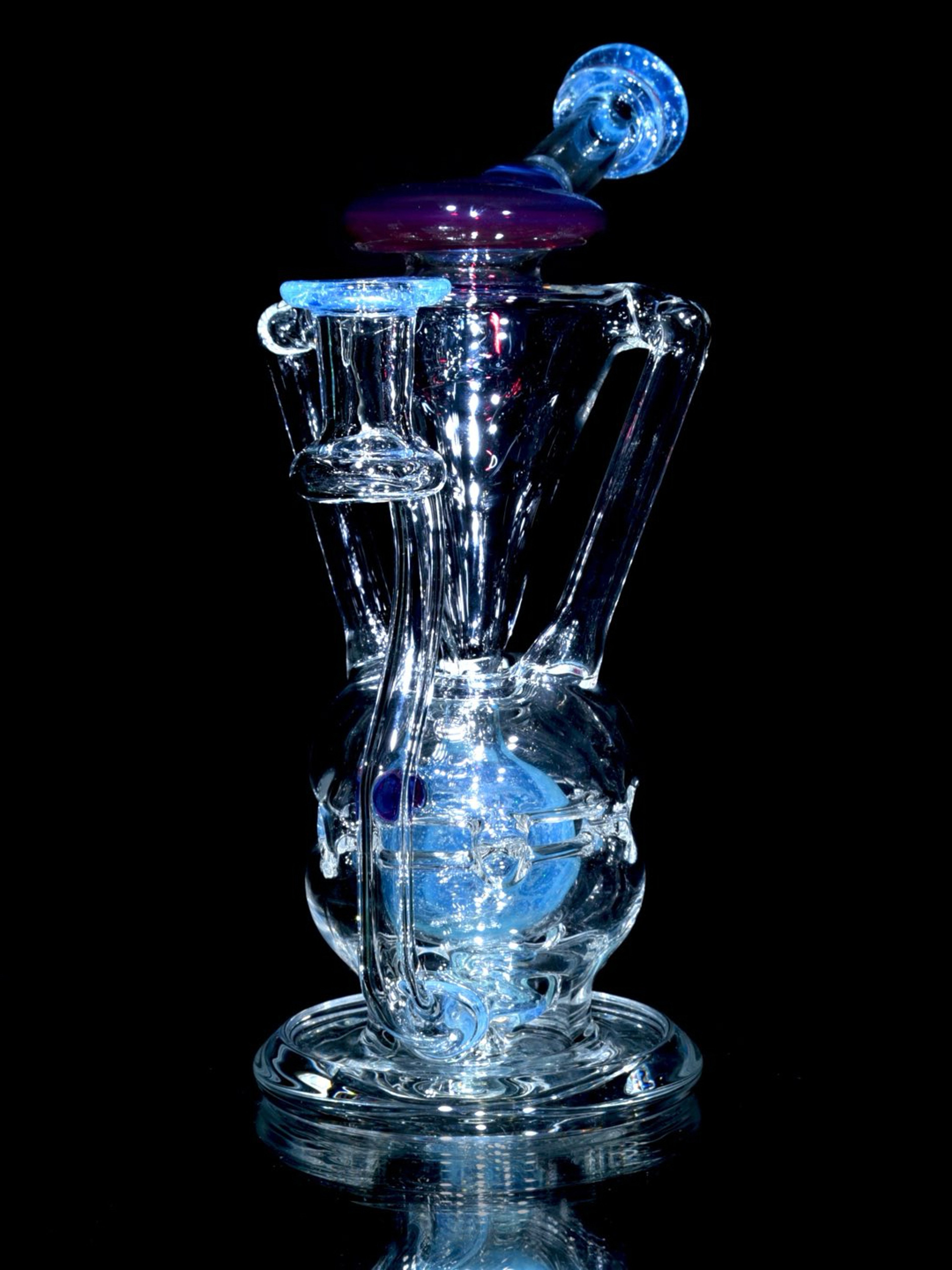 Preview pic of Kyru Glass - Neutron Double-uptake Fab Egg Recycler - Crushed Opal Marina/Stargazer - 14mm Female
