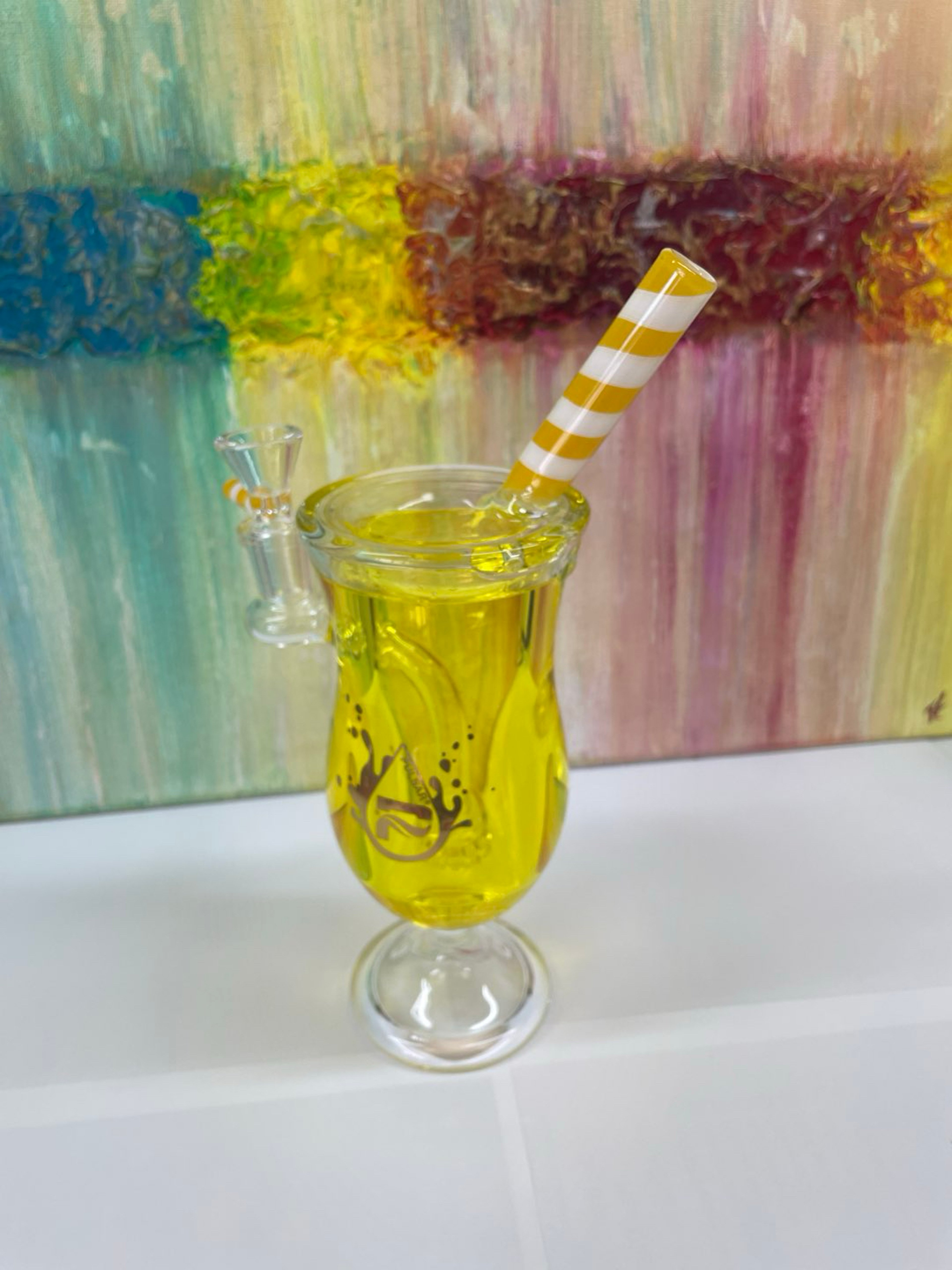 Preview pic of 7” Glycerin Pina Colada Glass Percolator Bong