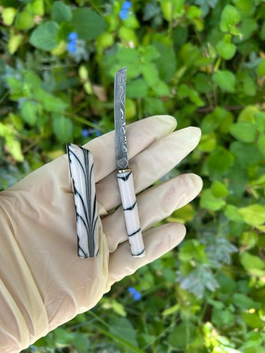 Preview pic of Damascus mini katana dab tool❗️