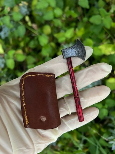 Preview pic of Damascus mini axe 🪓 dab tool ‼️