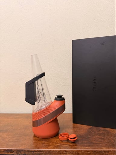 Preview pic of Puffco Peak V2 New Version Canyon Color Way with Upgraded Peak Pro Glass Attachment And Travel Q Tip Mini Travel Backpack