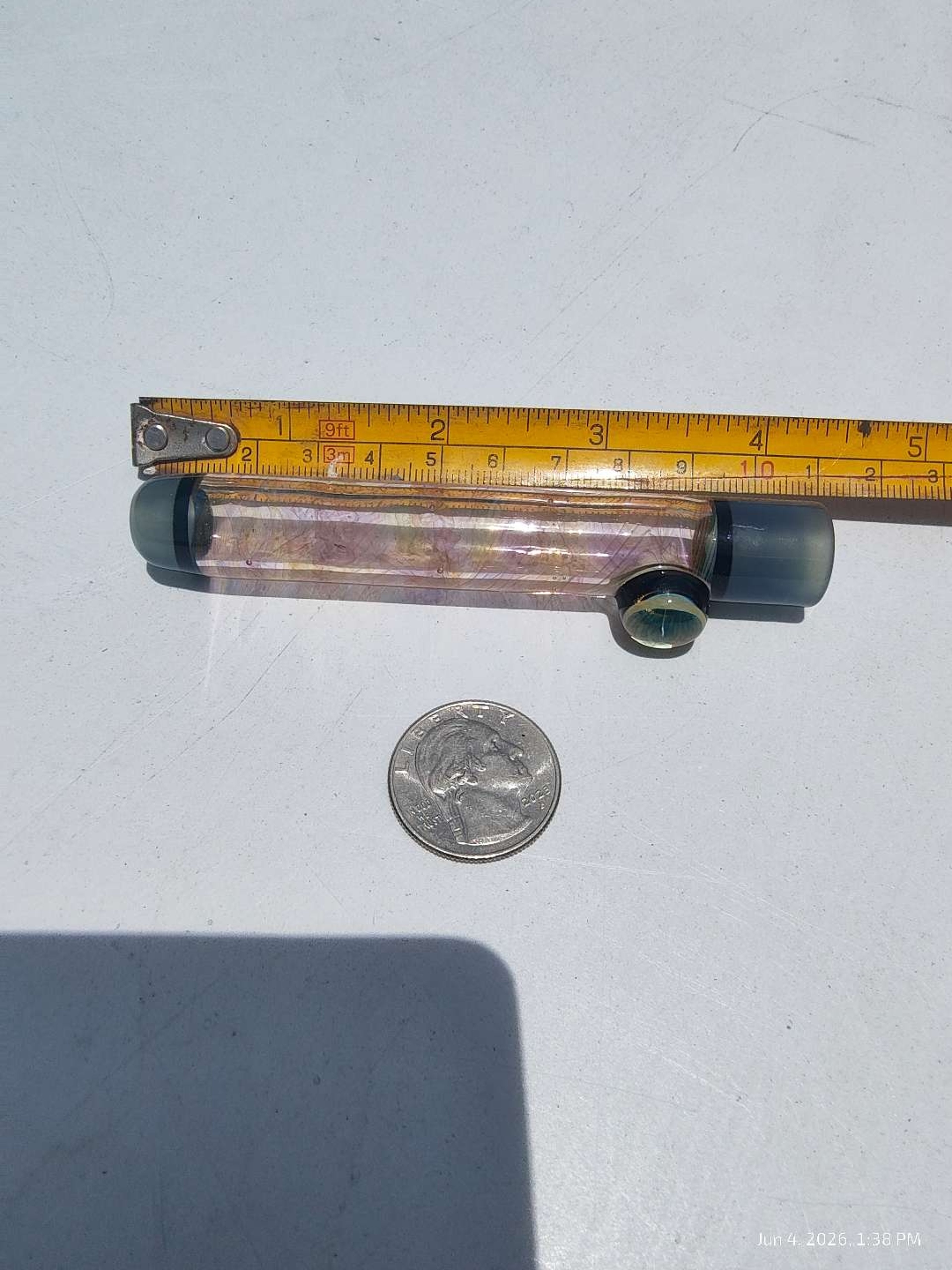 Preview pic of Signed Kovacs 2019 Fumed Steamroller Chillum | Milli Accent | 4" | Unused American Studio Glass