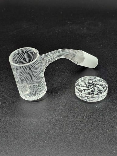 Preview pic of Etched 14mm/ 45° Quartz Banger Set