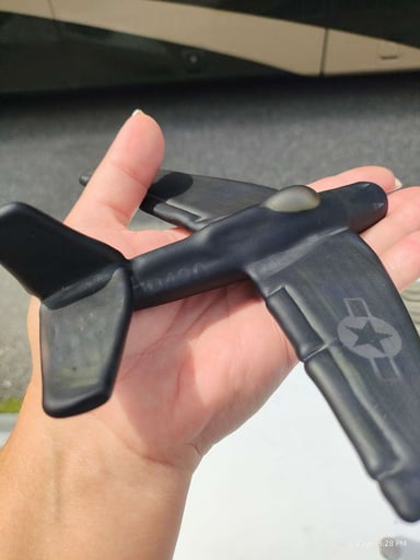 Preview pic of American Heady Glass Fighter Jet Airplane Chillum Matte Black Aviation Military Themed Sculptural Art Glass Collectible Liberty 503 Attribution Unconfirmed Includes VATRA Case