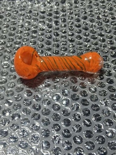Preview pic of 3.75 in orange and green glass bowl