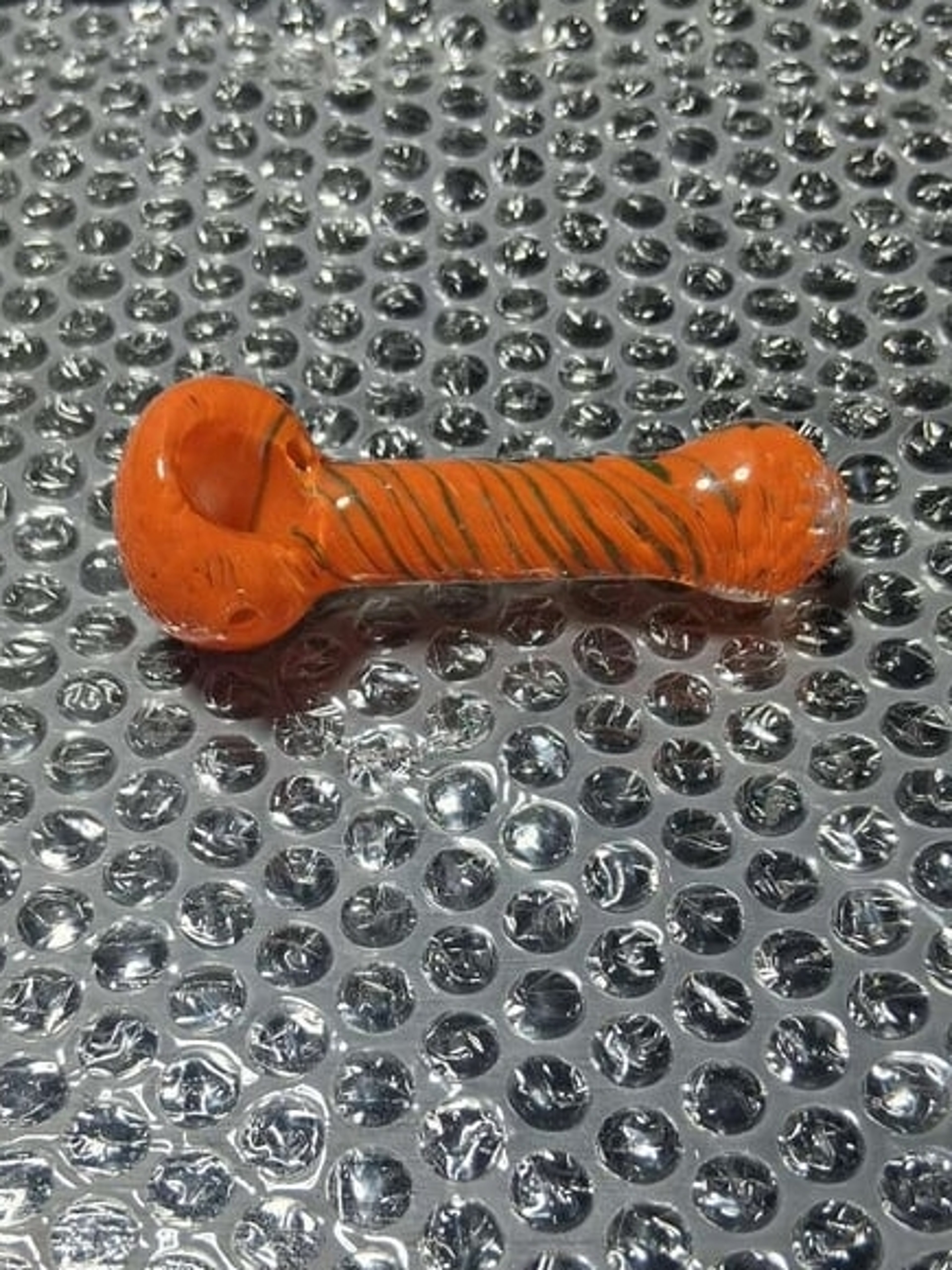 Preview pic of 3.75 in orange and green glass bowl