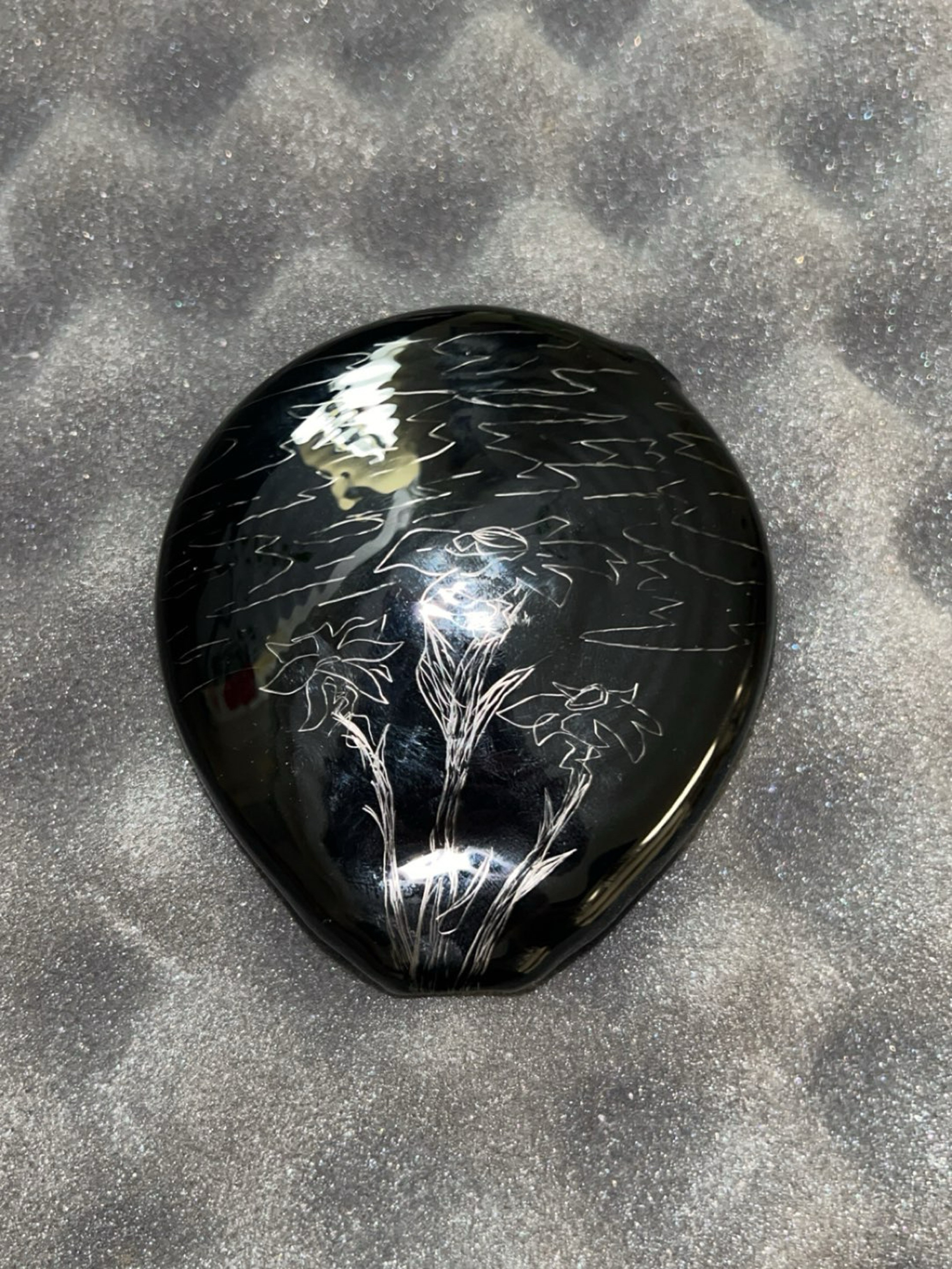 Preview pic of Brand New American Glass Unique Disc Shape with Etchings