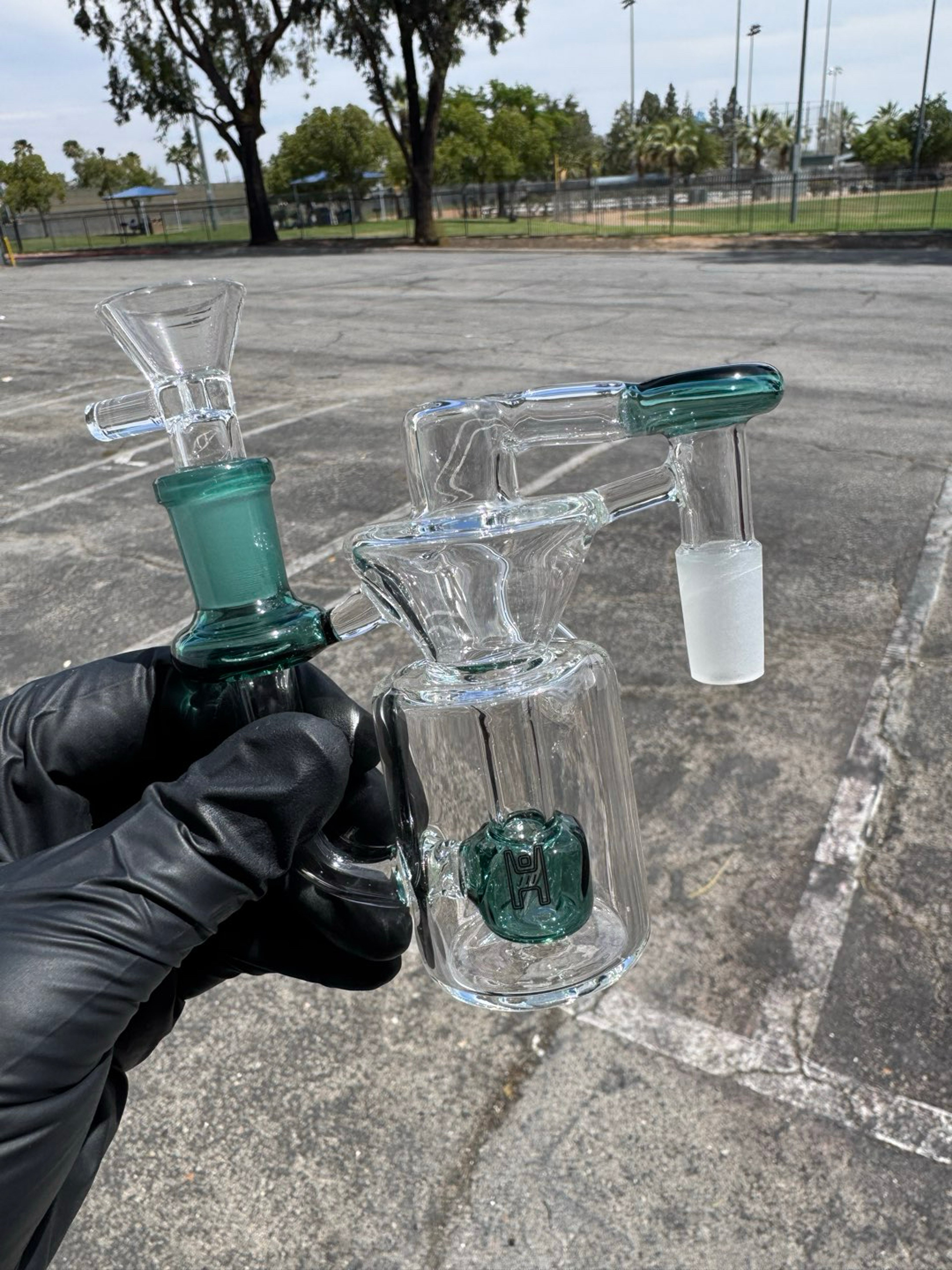 Preview pic of Human Grade Ash Catcher 14mm 90 DEG teal