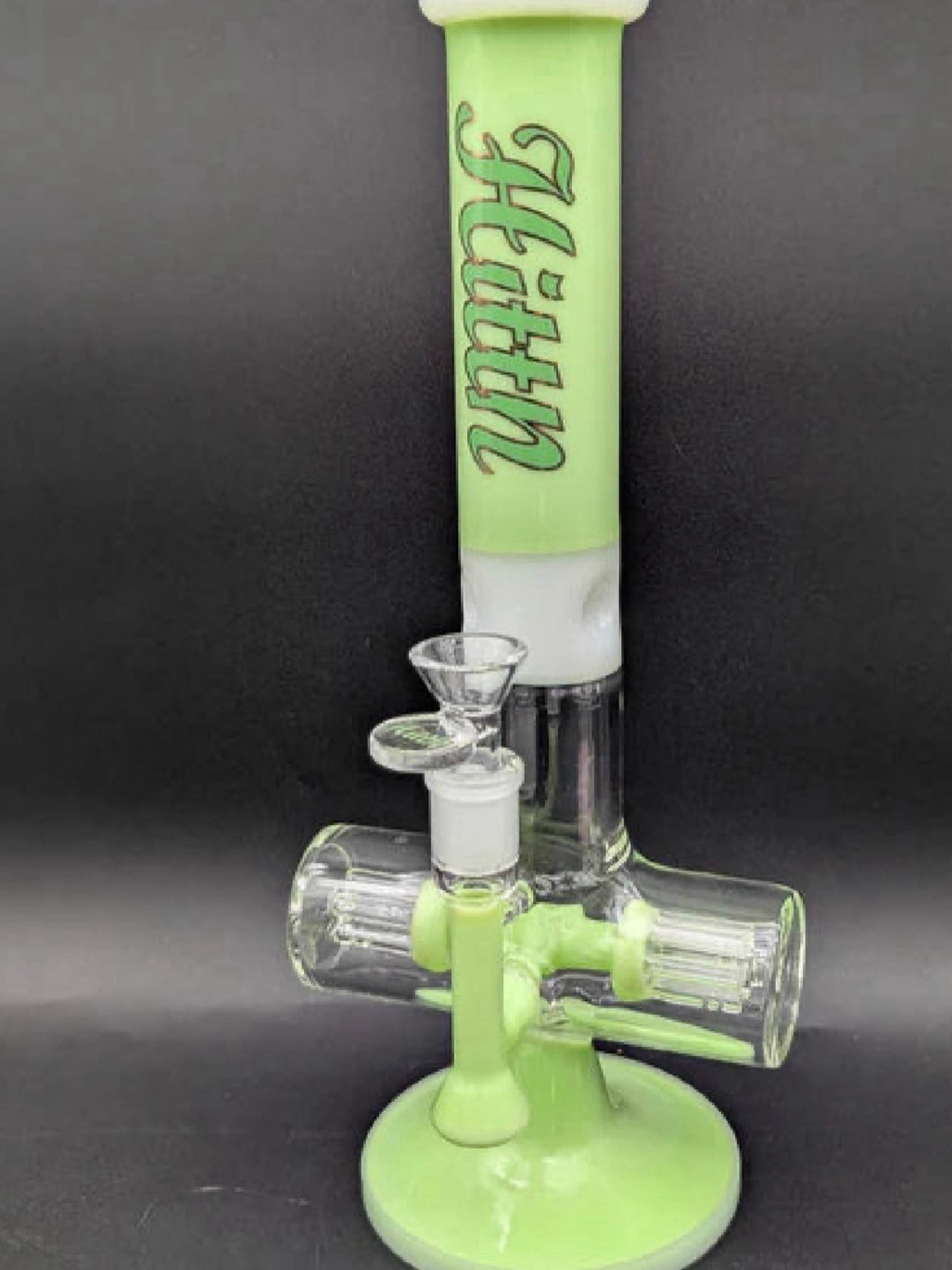 Preview pic of Hittn Glass 12" Dual Inline Trees Bong