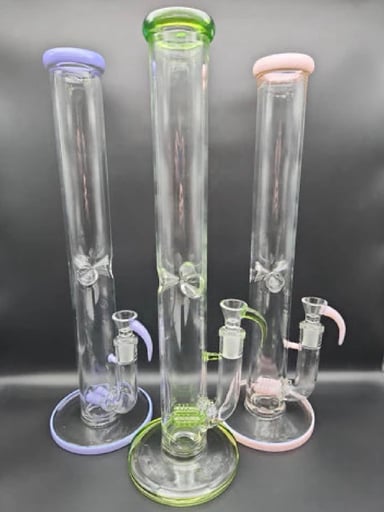 Preview pic of 17" Dual Inline Straight Shooter Water Pipe w/ Horn