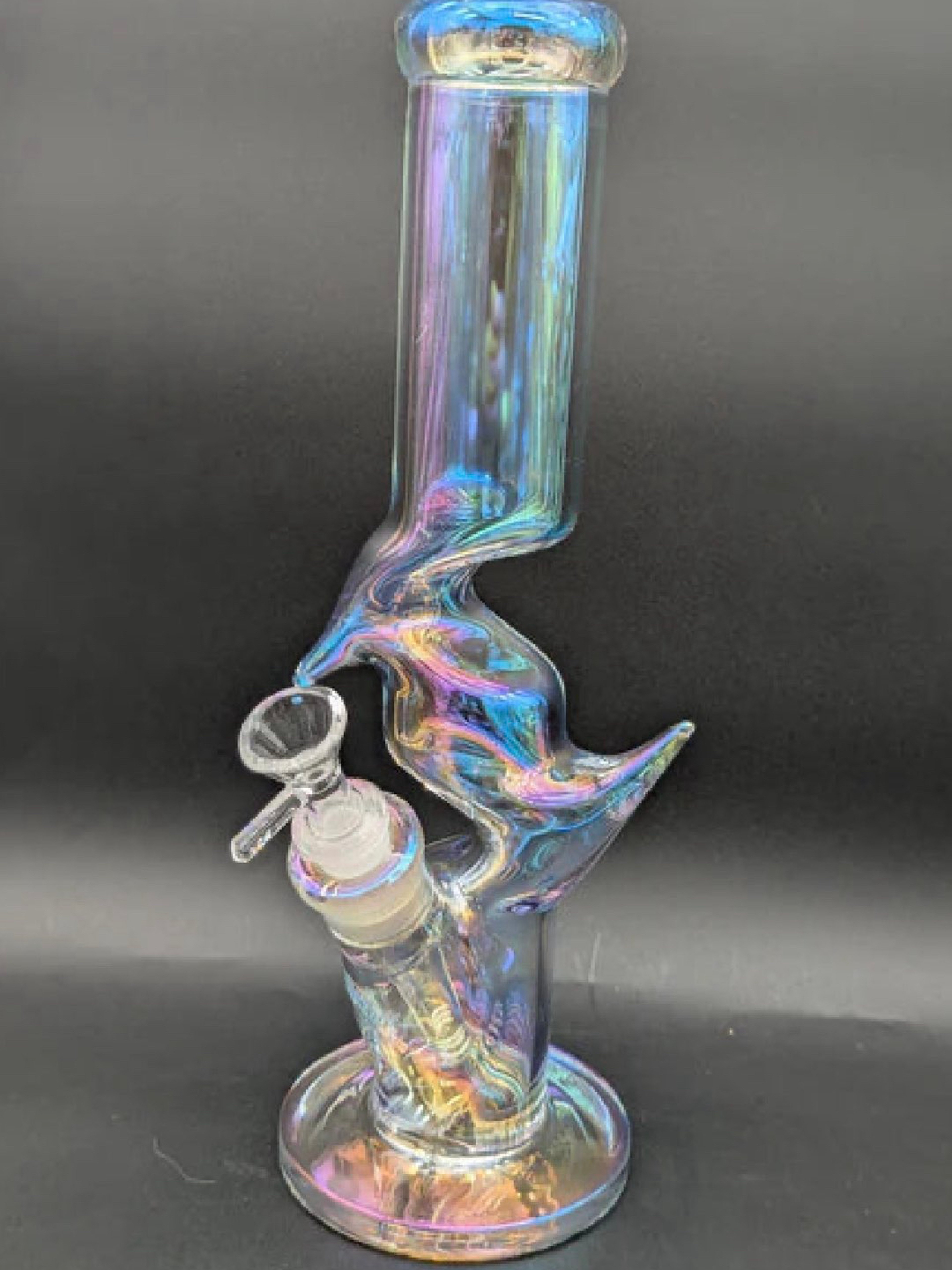 13" Iridescent Double Kinked Bong image 0