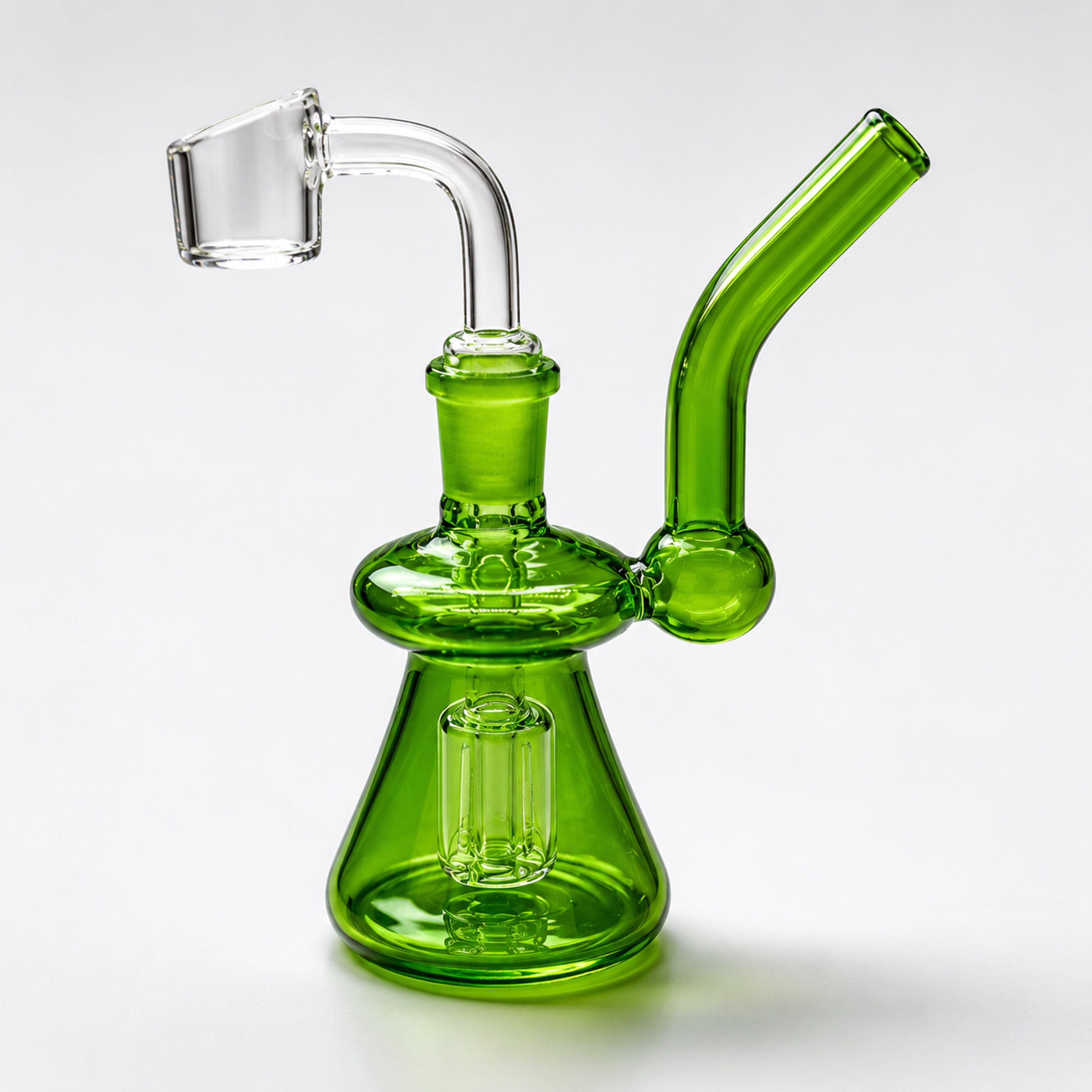 Mini Green Glass Dab Rig with 14mm Quartz Banger – Compact Water Pipe Oil Rig image 0
