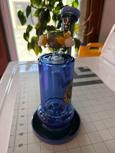 Preview pic of Chunky Cheech Sherlock bubbler wheel perk heavy base with heady slide