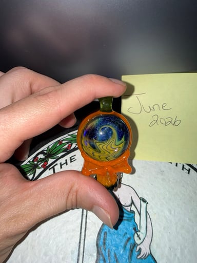 Preview pic of Neebs Glass Galaxy Skull Pendant