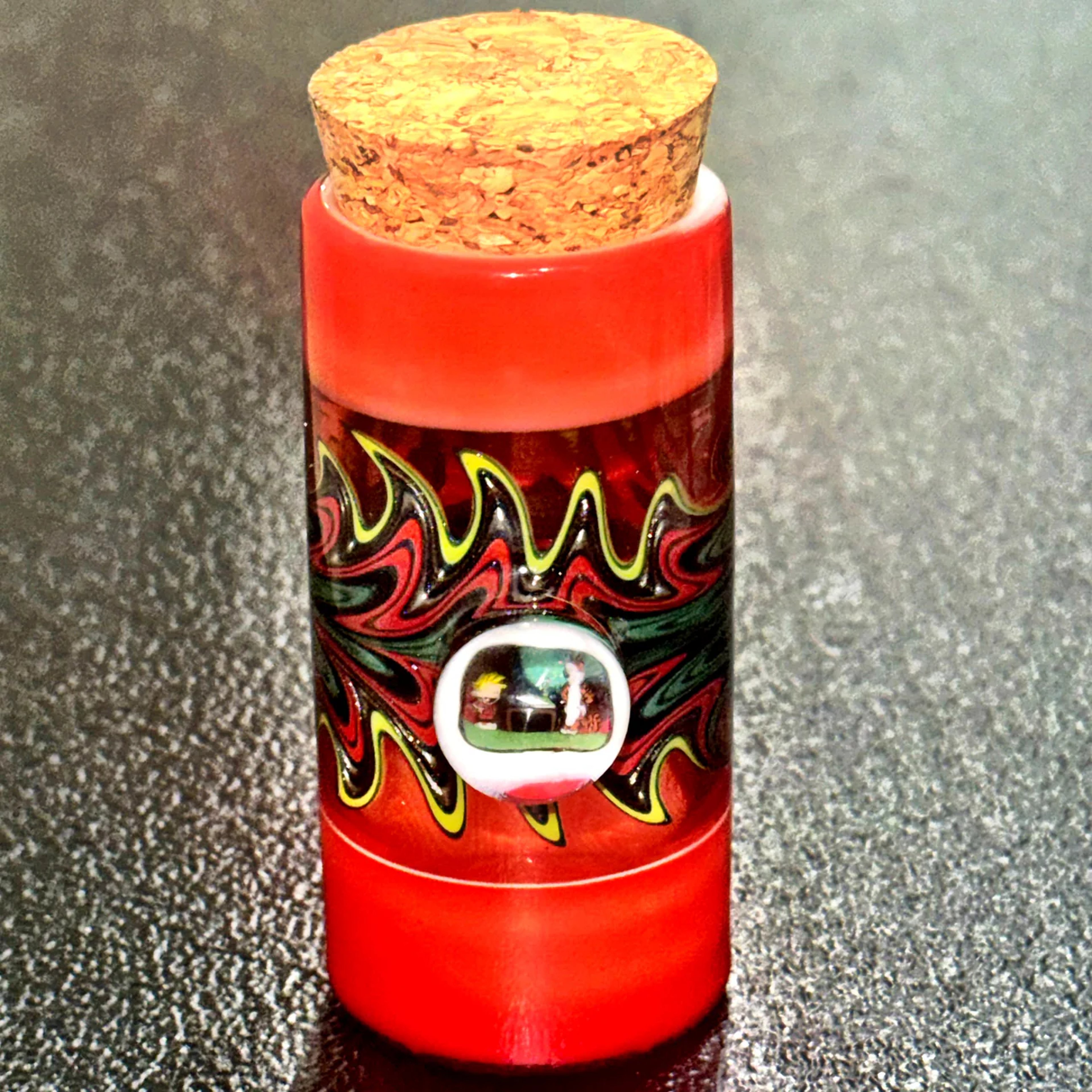 Preview pic of Keys Glass Calvin & Hobbes Dnail Jar