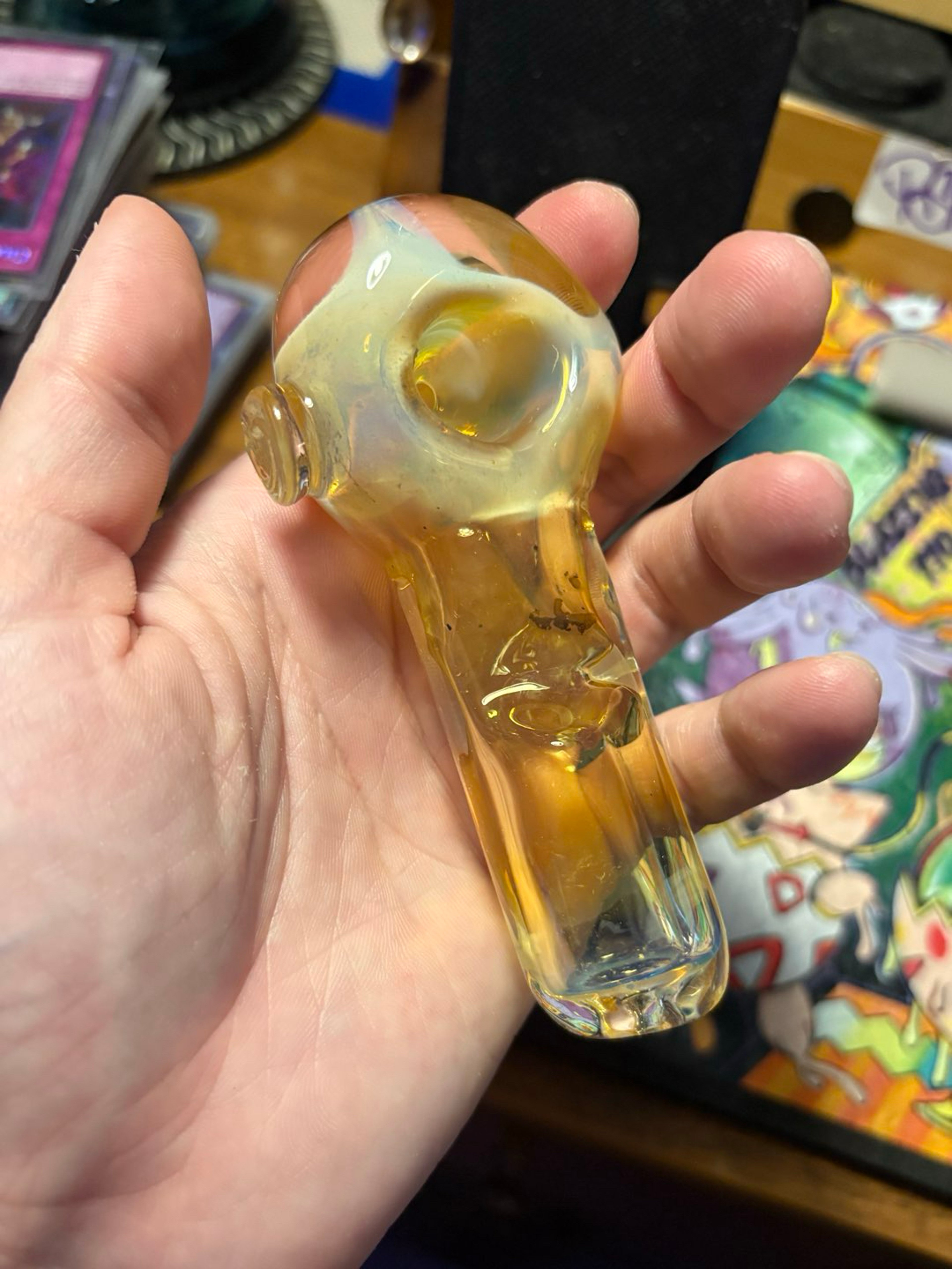 Preview pic of 💟 Fumed w/ Ghost Pinched Spoon with Heart Stamp Grip 💟