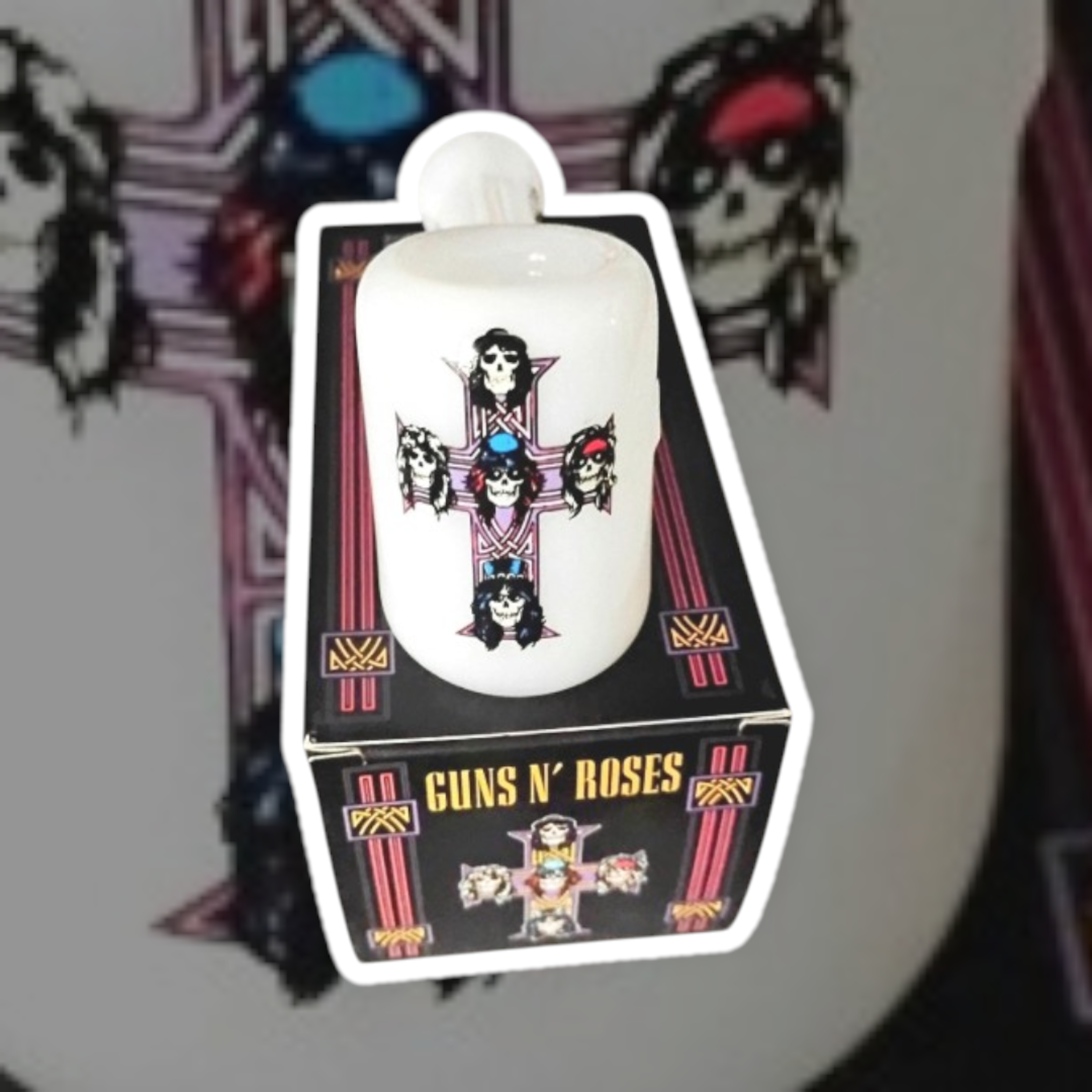 Guns N' Roses White Glass Hammer 5" image 0