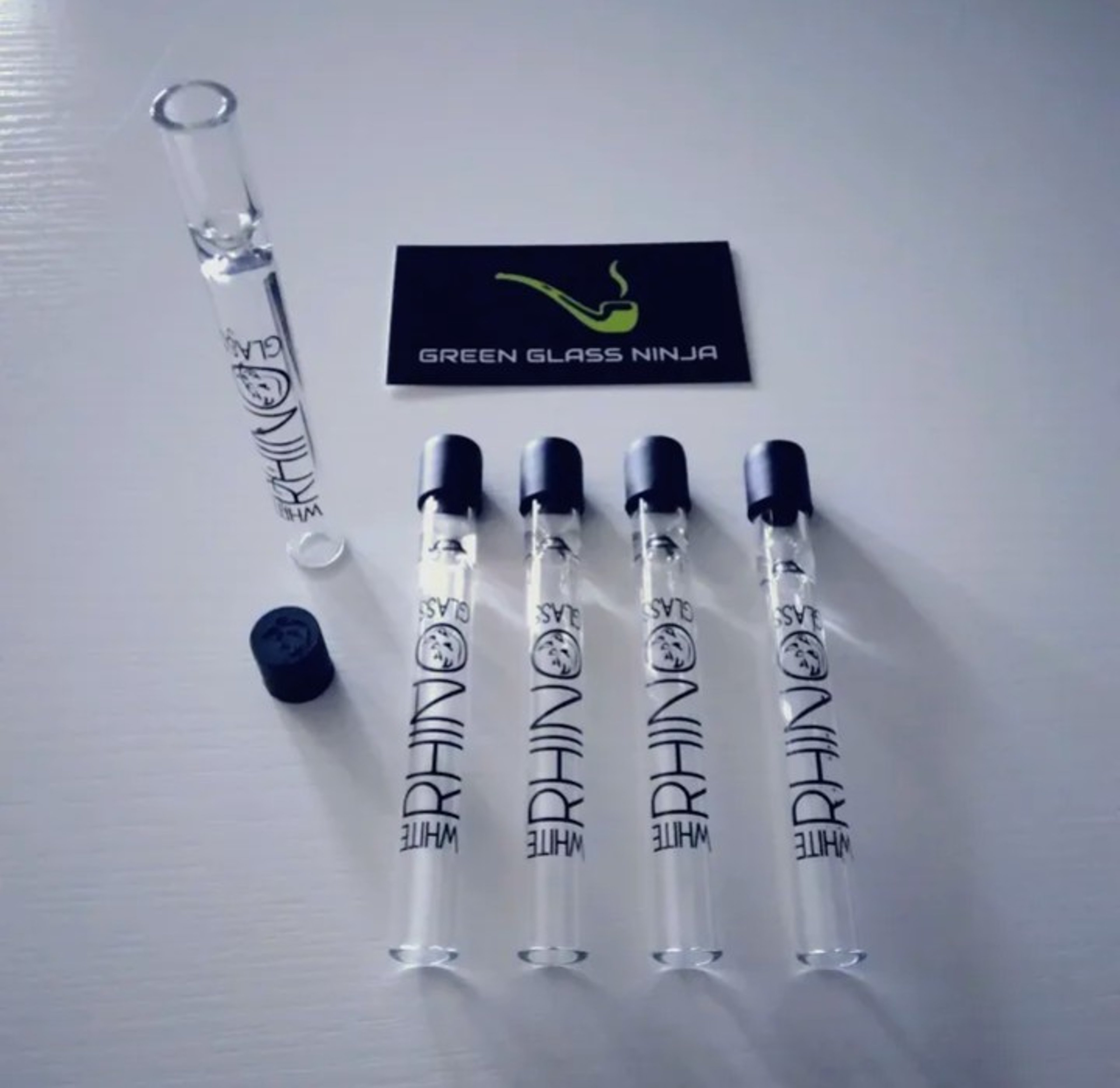5 pcs White Rhino Chillum & Cap image 0