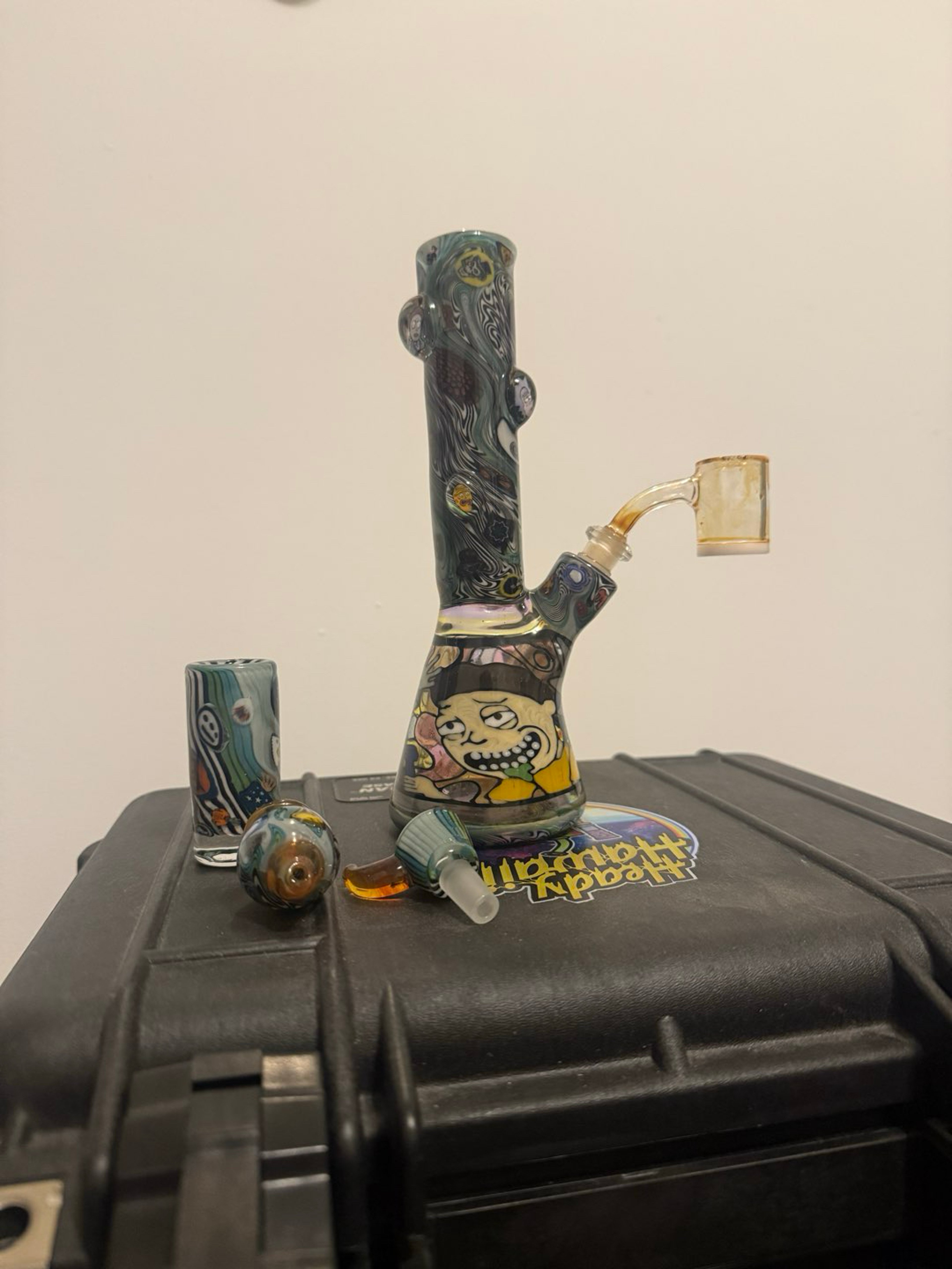 Preview pic of Pee Jay Taylor & UV Windstar Rick and Morty Milli Tube + Bubble Cap + Jar Set