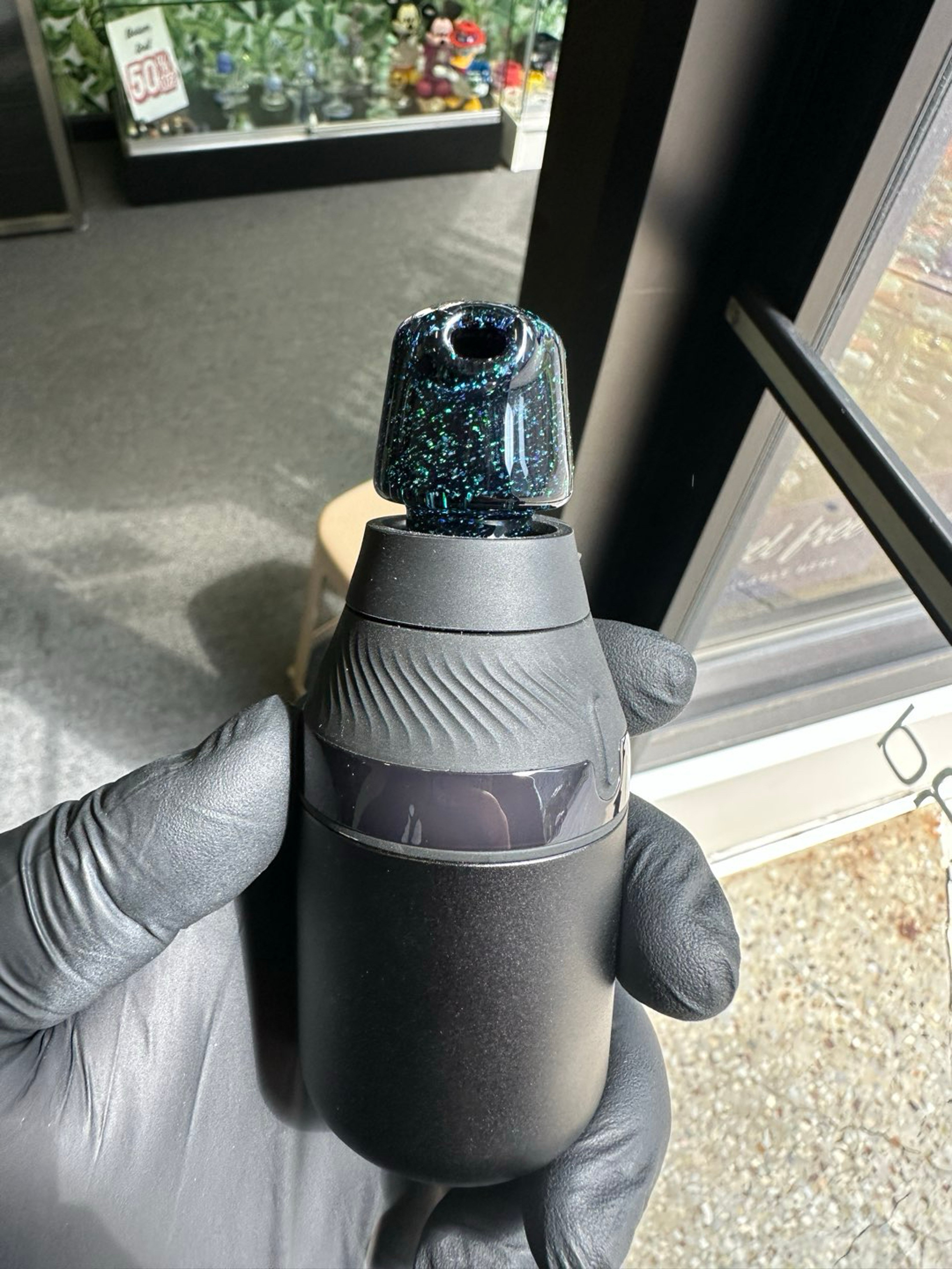 Preview pic of HappyTime Glass Core Mouthpiece Mint Cropal Over Jetblack