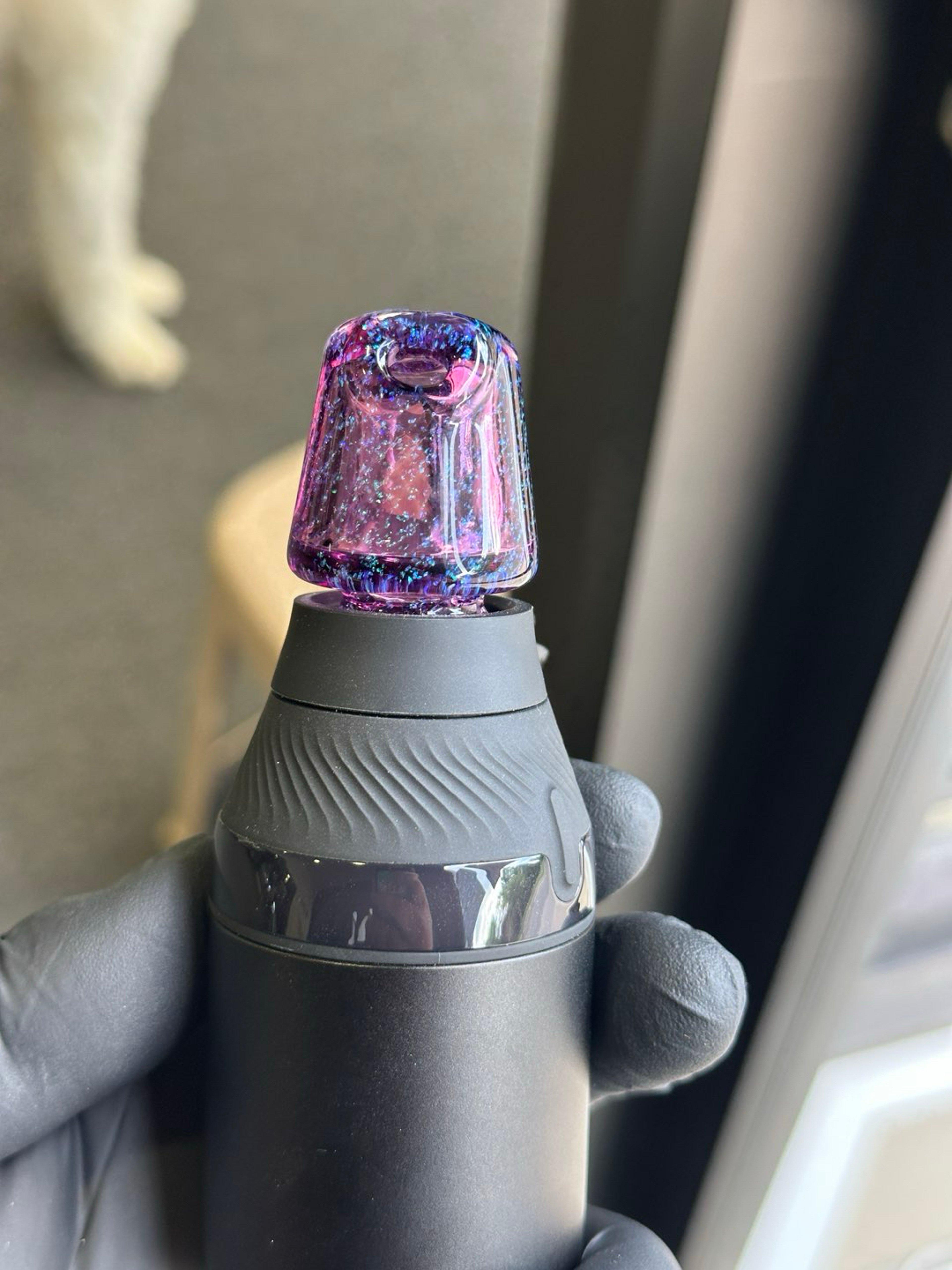 Preview pic of HappyTime Glass Core Mouthpiece Gold Amethyst Cropal
