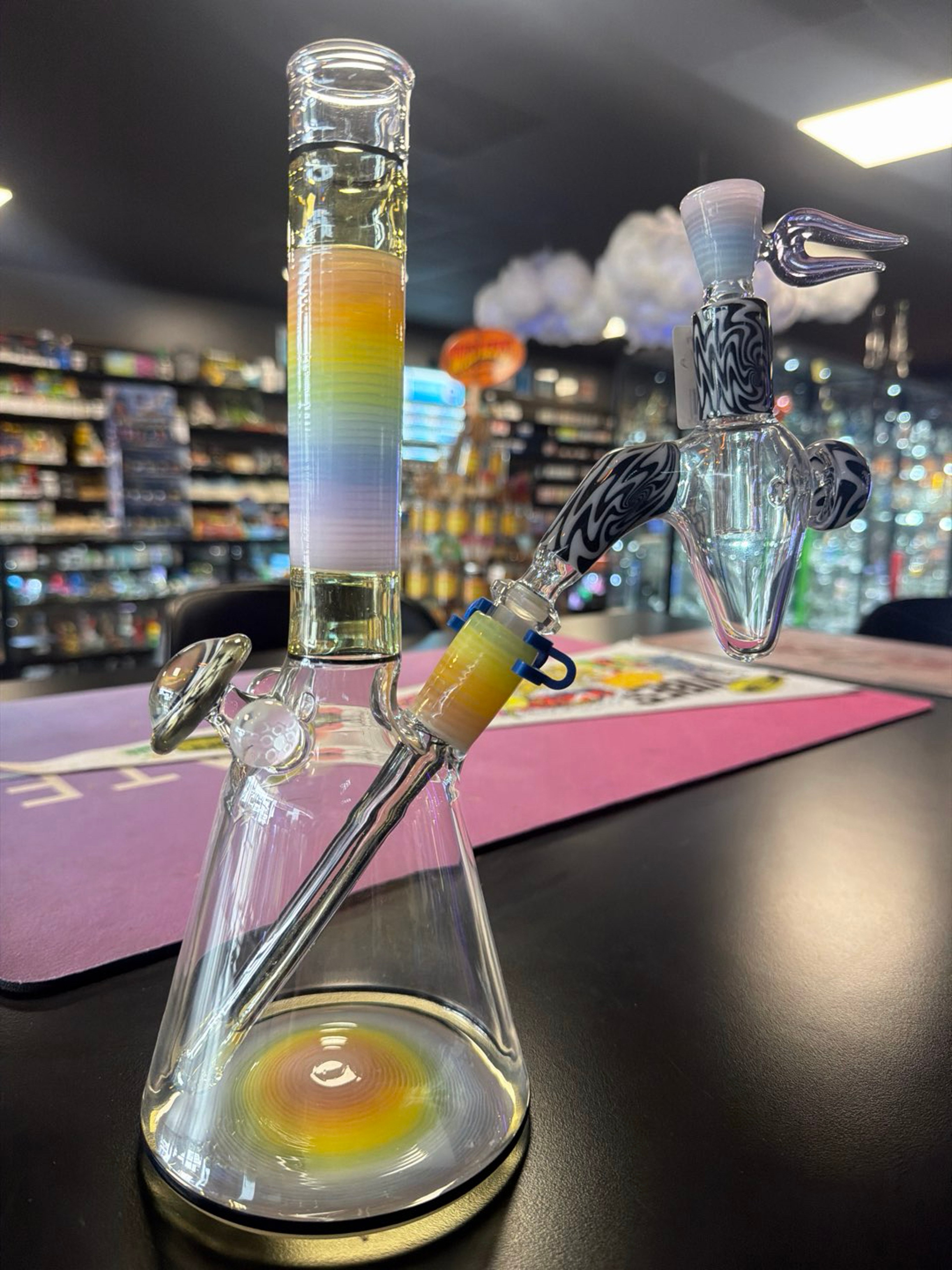 Preview pic of Jp Cicero Jeff Platt Collab Beaker with Matching dry catch and slide