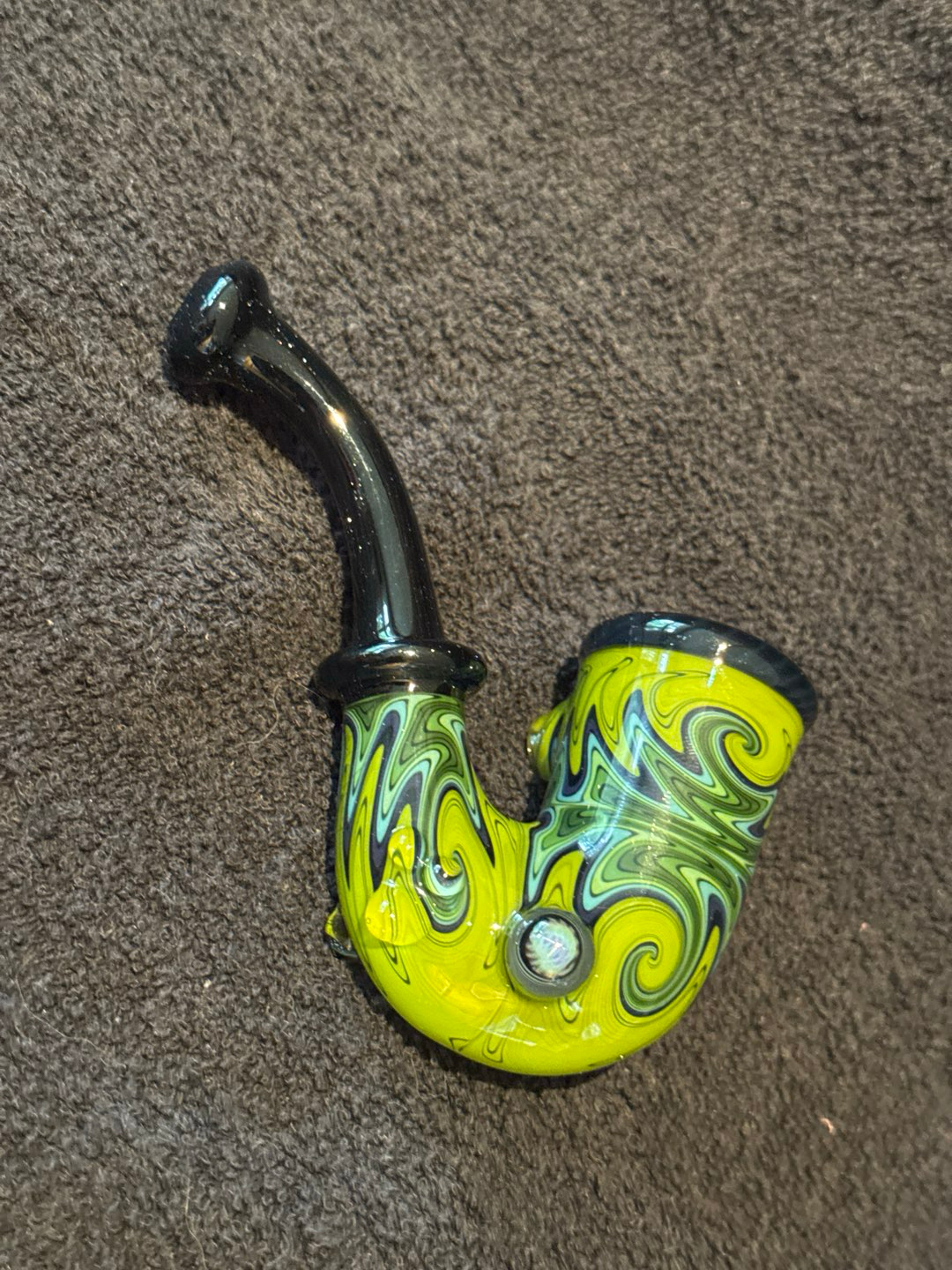 Preview pic of Fat Bottom Glass 6” Wig Wag Sherlock Dry Pipe