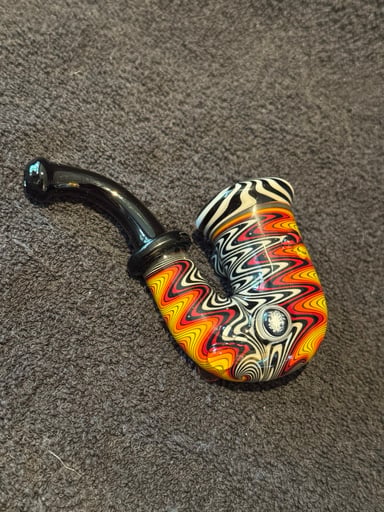 Preview pic of Fat Bottom Glass 5” Wigwag Sherlock Dry Pipe