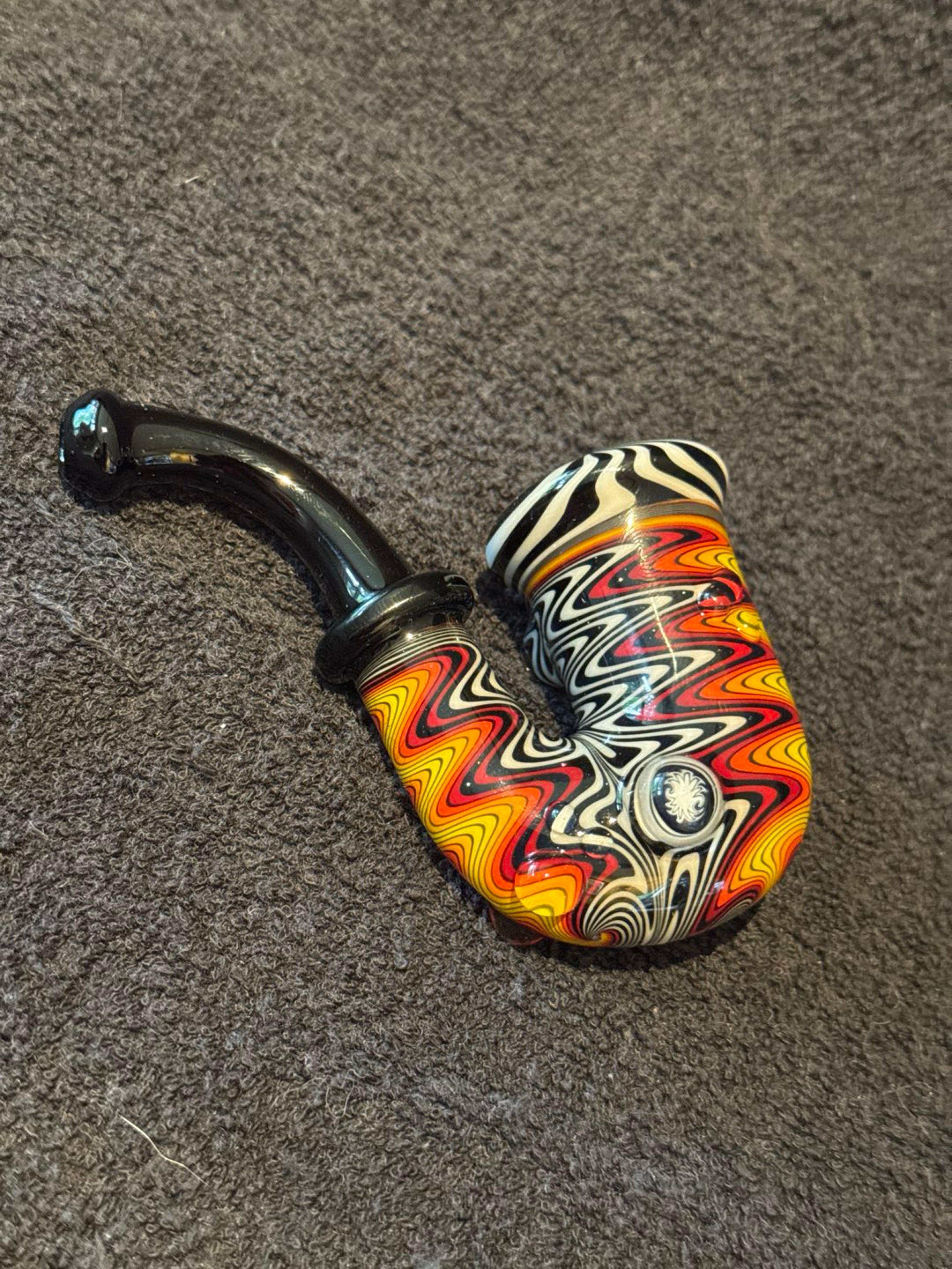Preview pic of Fat Bottom Glass 5” Wigwag Sherlock Dry Pipe