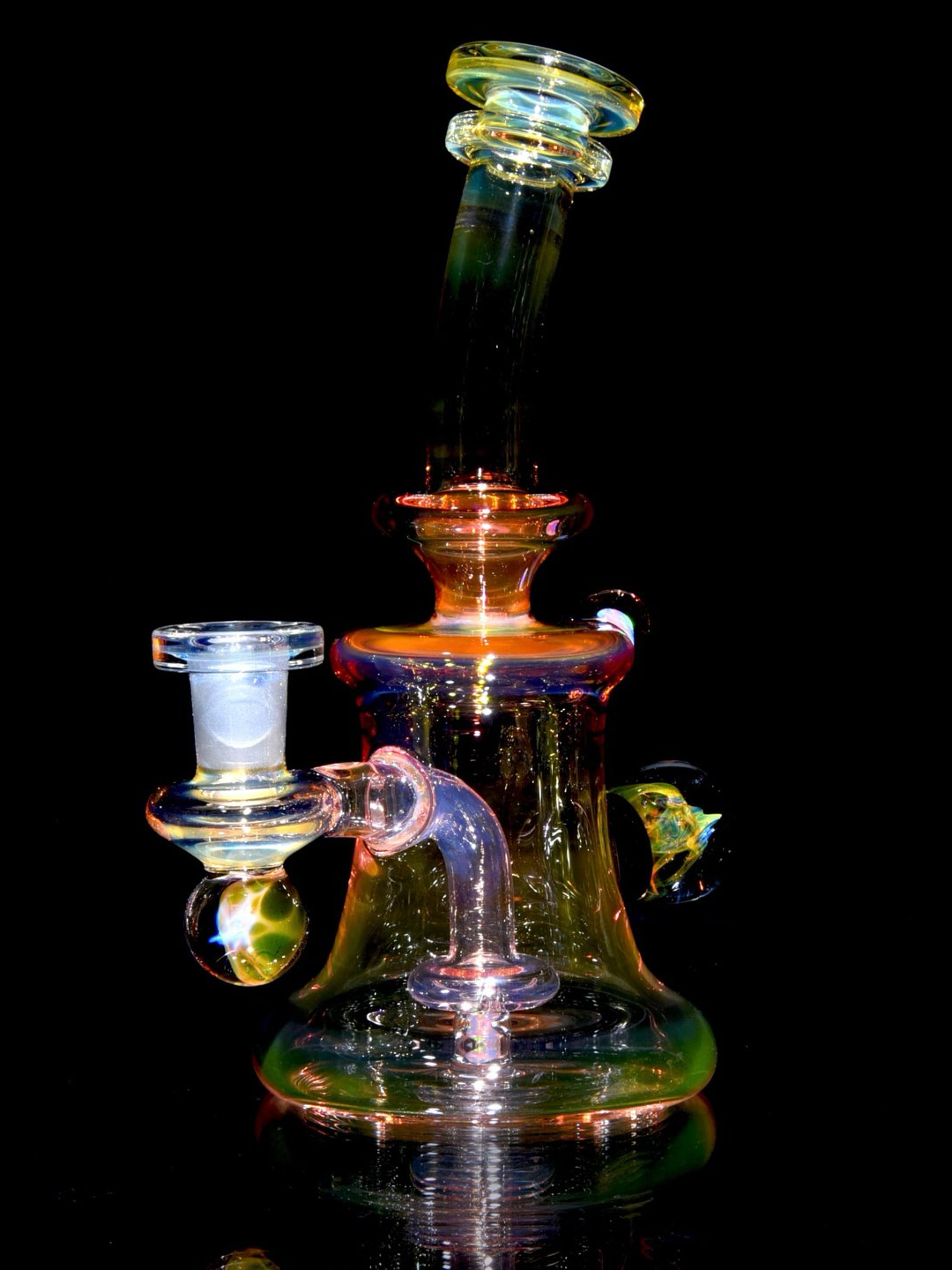 Preview pic of Josh Kaliber - Fully-worked Fumed Banger Hanger w/ Fume Marble attachments - 10mm Female