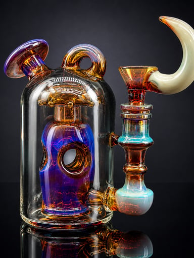 Preview pic of Rhinoceros Horn Recycler Bong 6"